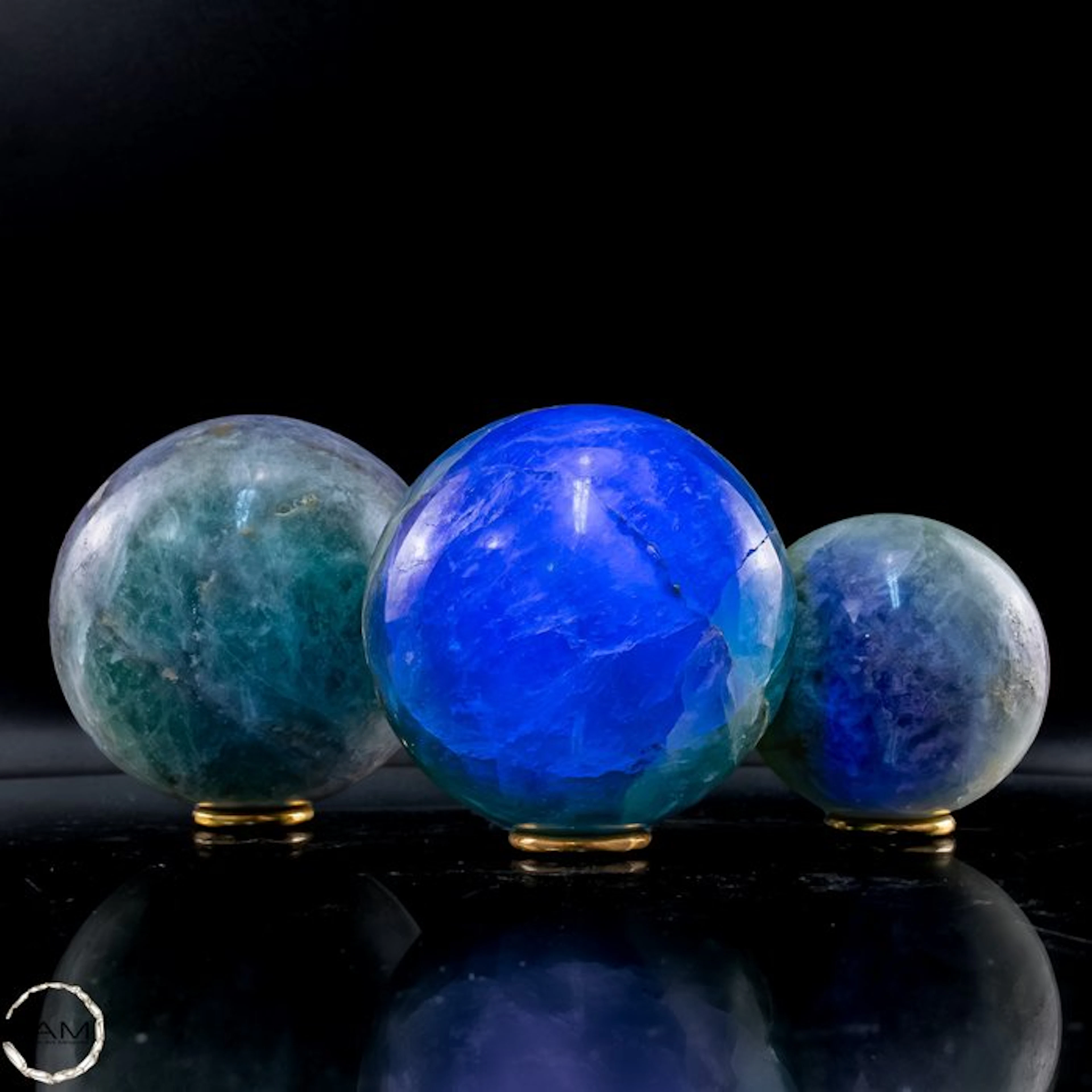Fluorite Sphere Set – The Harmony of Colors in Kristallform- 2578.17 g - (3)