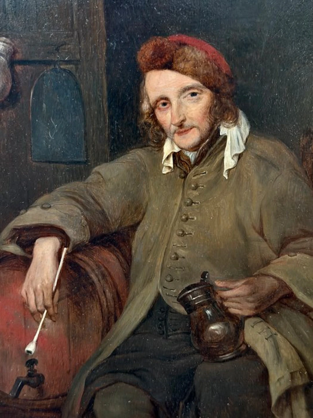 Gabriël Metsu (1629–1667) Seguace - The Old Drinker