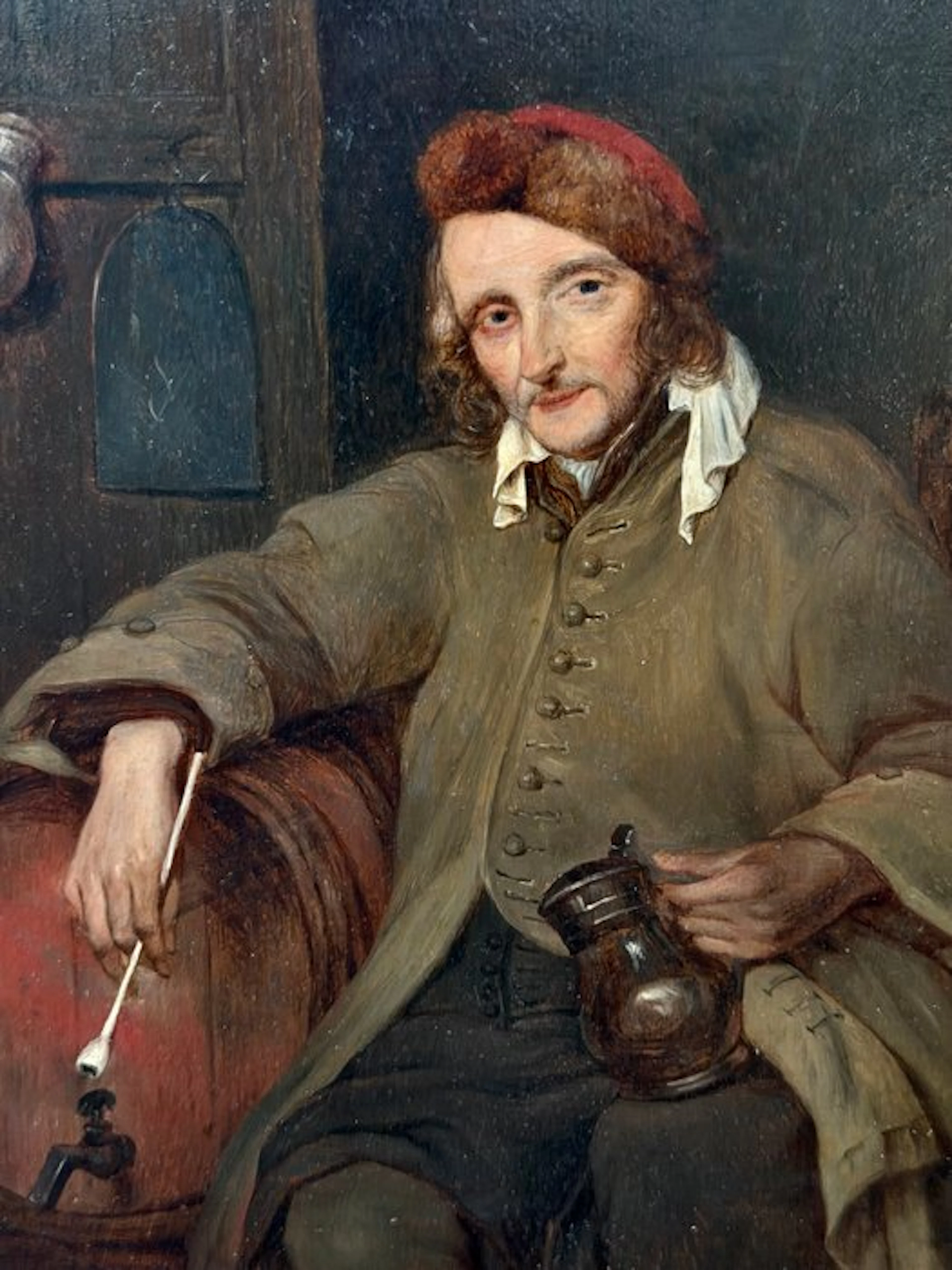 Gabriël Metsu (1629–1667) Seguace - The Old Drinker