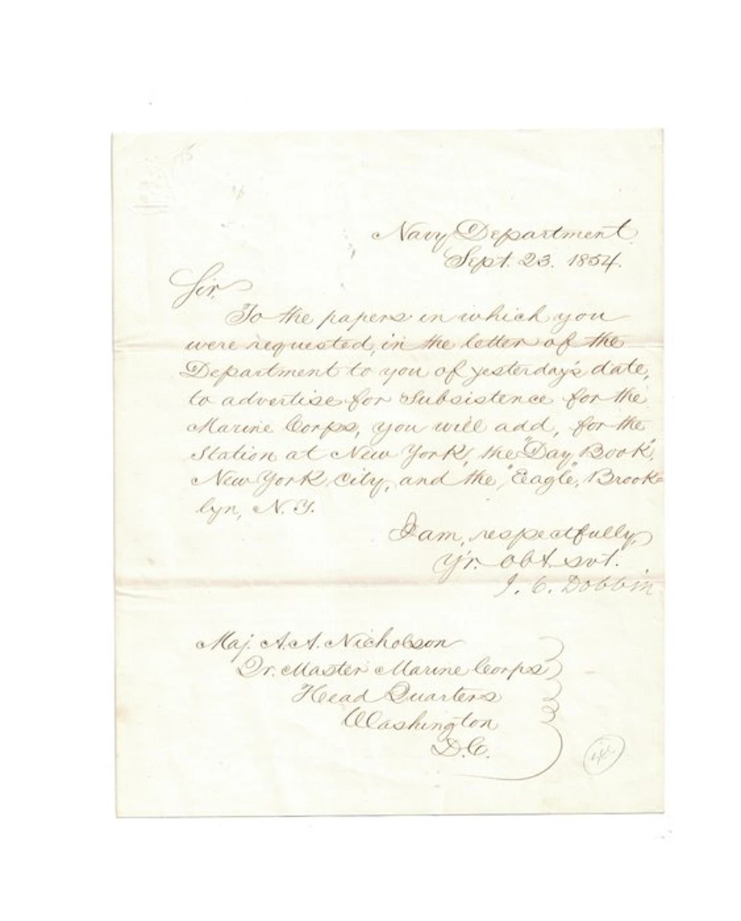 James Dobbin (1814-1857) - United States Secretary of the...