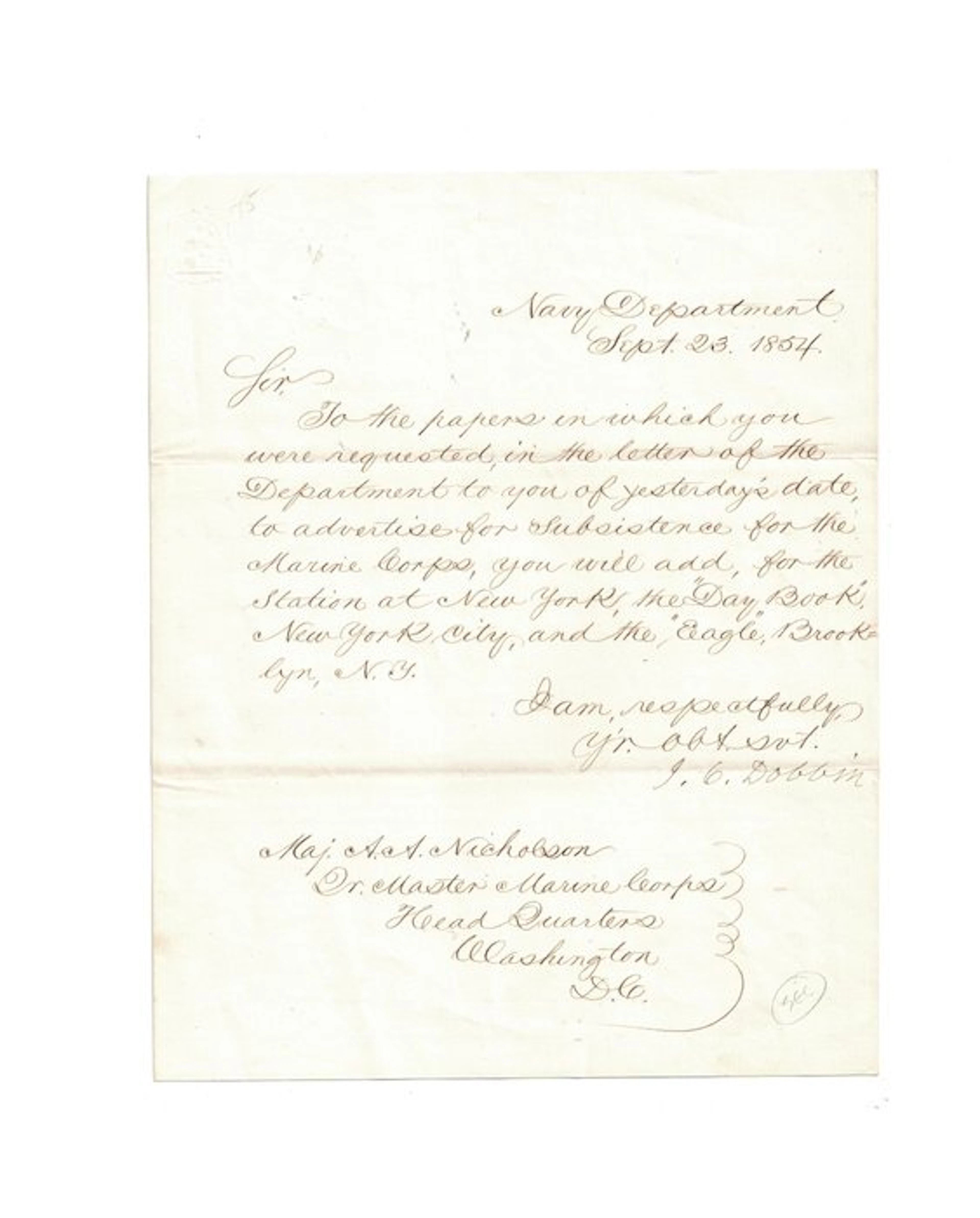 James Dobbin (1814-1857) - United States Secretary of the...