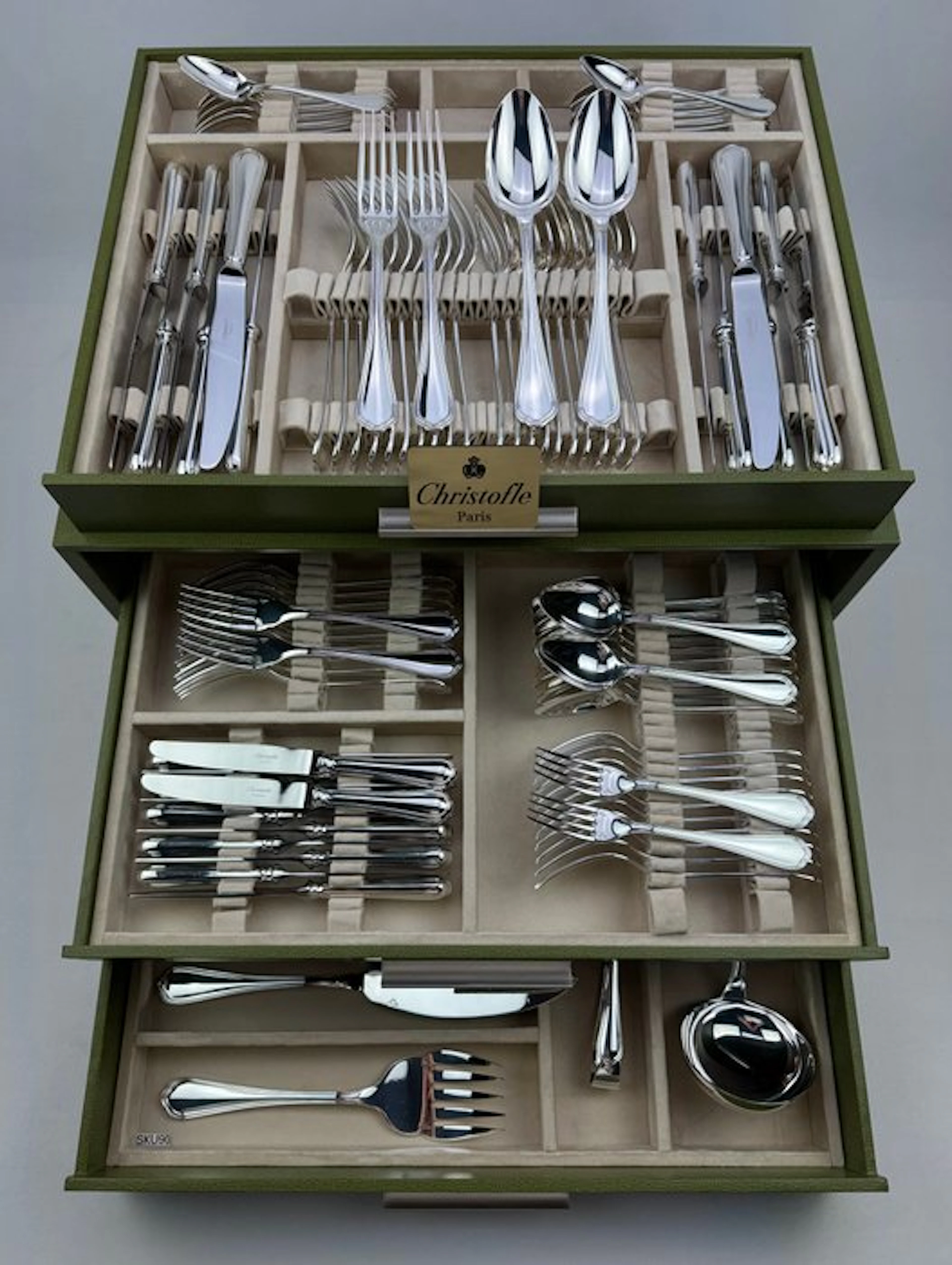 Christofle - Table service for 12 (126) - Spatours - Silverplated
