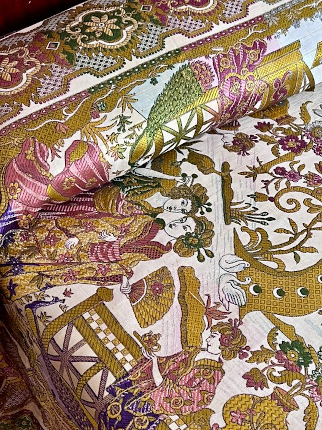 ** Antique silk quilt