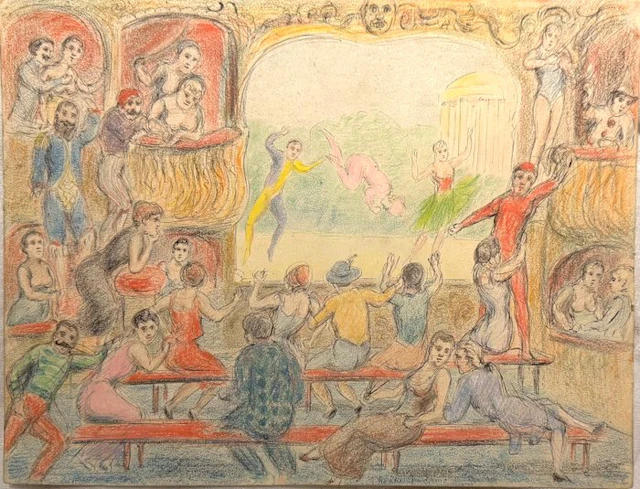 French school (XX) - Théâtre Gerolamo à Milan – Scène de spectacle –