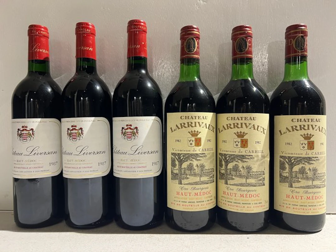 1982 x 3 Chateau Larrivaux & 1987 x 3 Chateau Liversan...