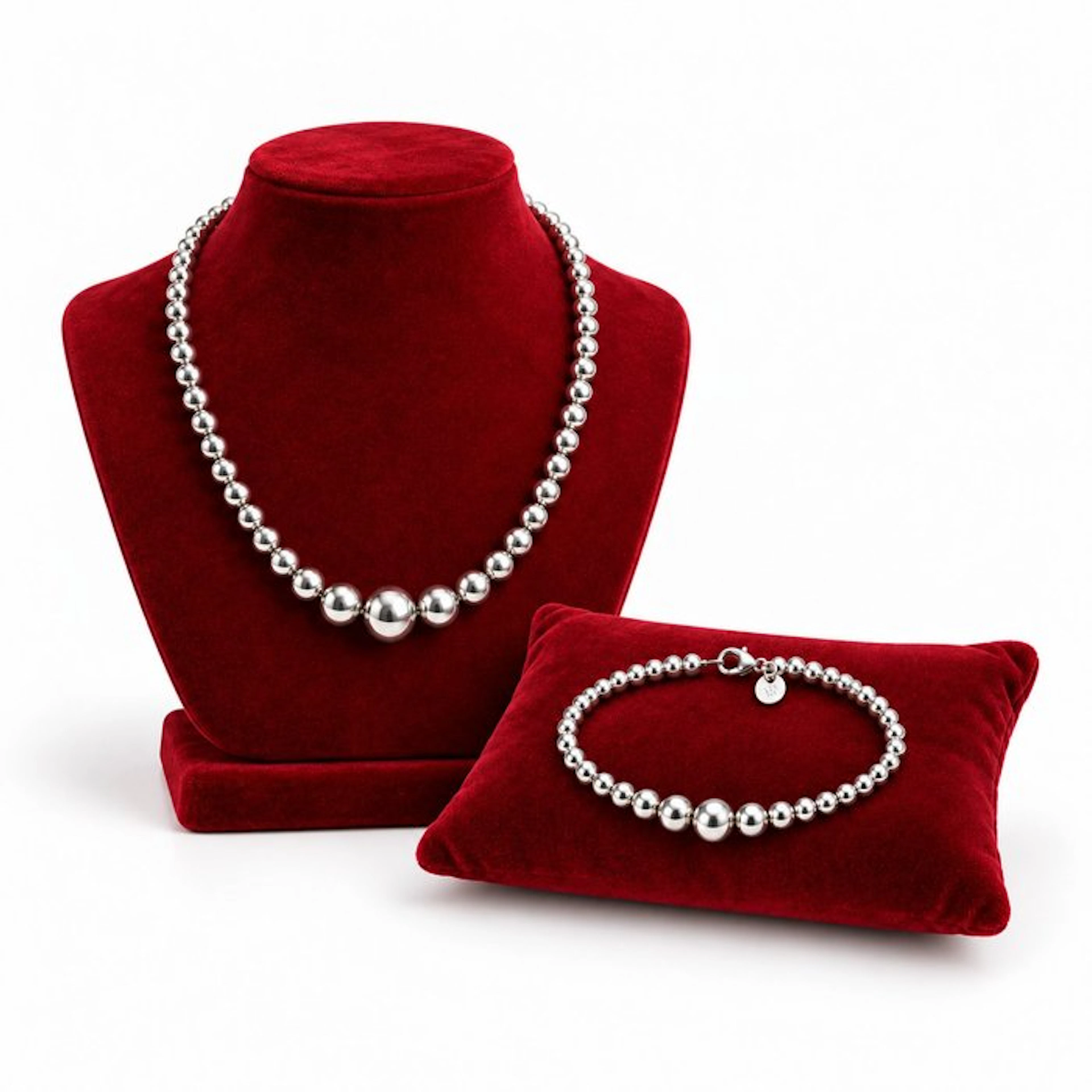 No reserve price - 2 piece jewellery set Silver