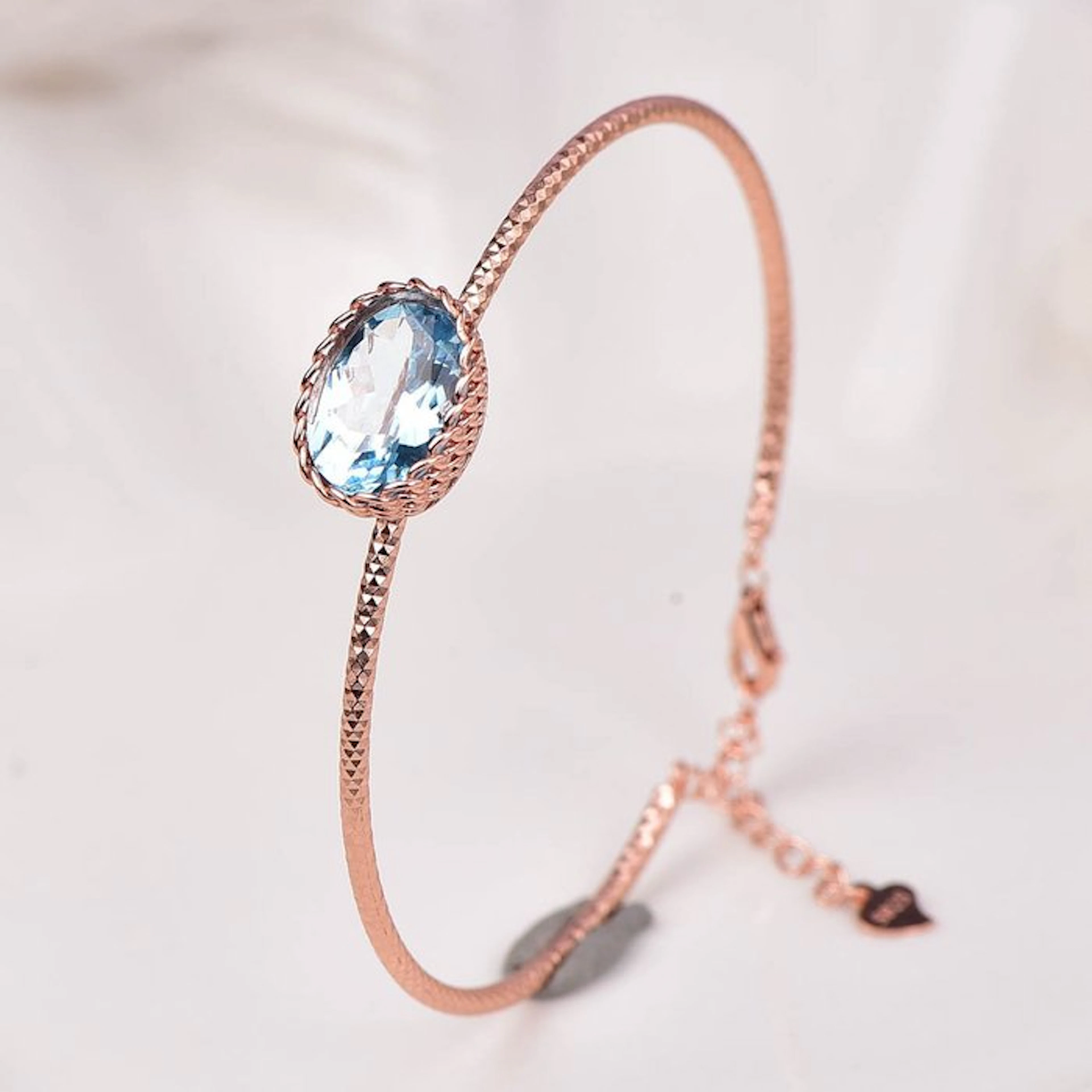 No reserve price - Bracelet Silver - Topaz - Certified