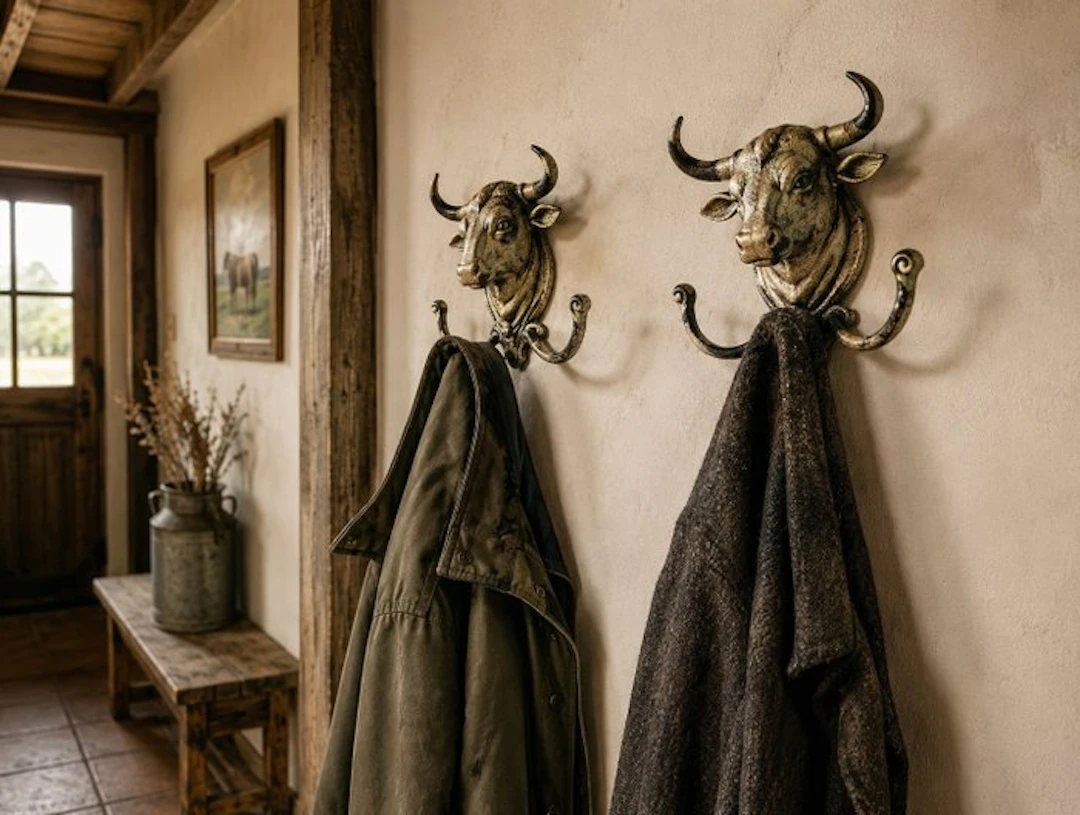 Coat rack (2) - Cast iron - Tough coat rack – bull head