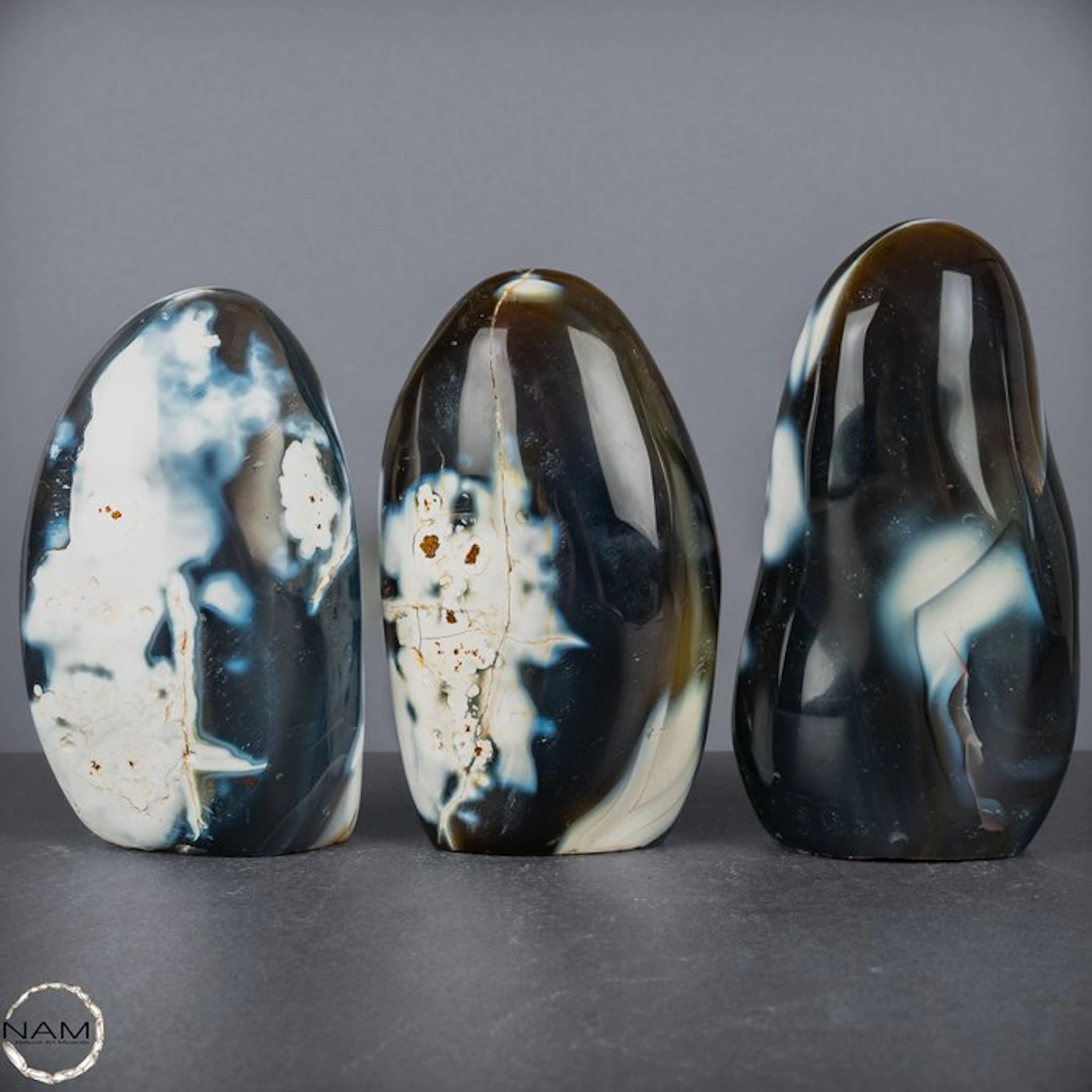 Orca Agate Freeform Lot – Simple Elegance in Natural...