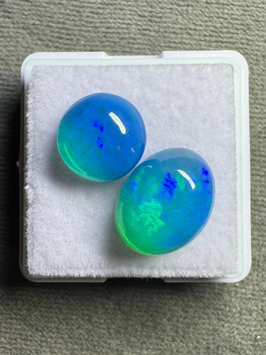 Lot of 2 natural Ethiopian blue opals