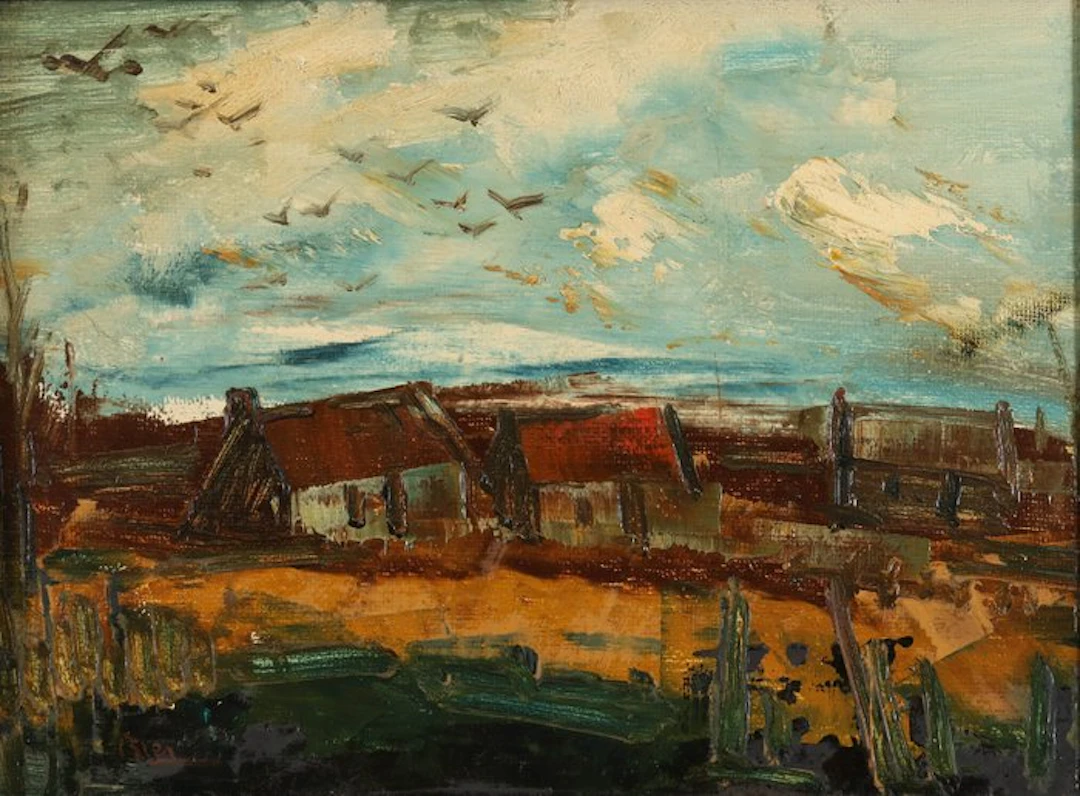 Marinus Bies (1894-1975) - Landschap met vogels