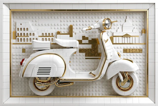 Artxlife - Lego White&Gold Vespa 1960 "La Dolce Vita"