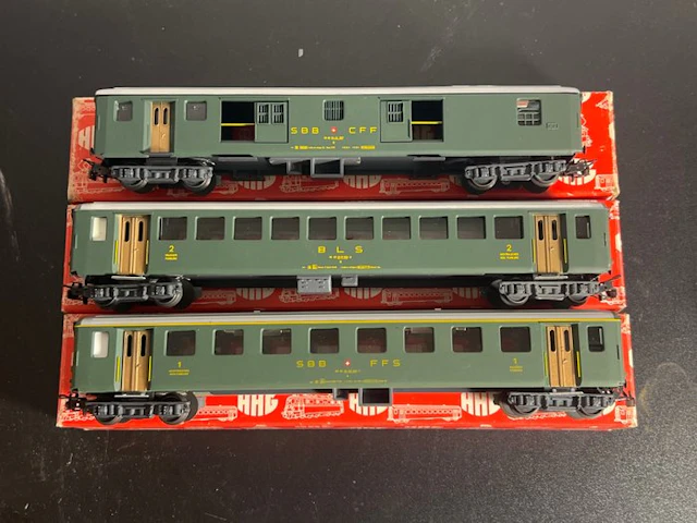 HAG H0 - 400 - Model train wagon (3) - Set of 3 HAG...