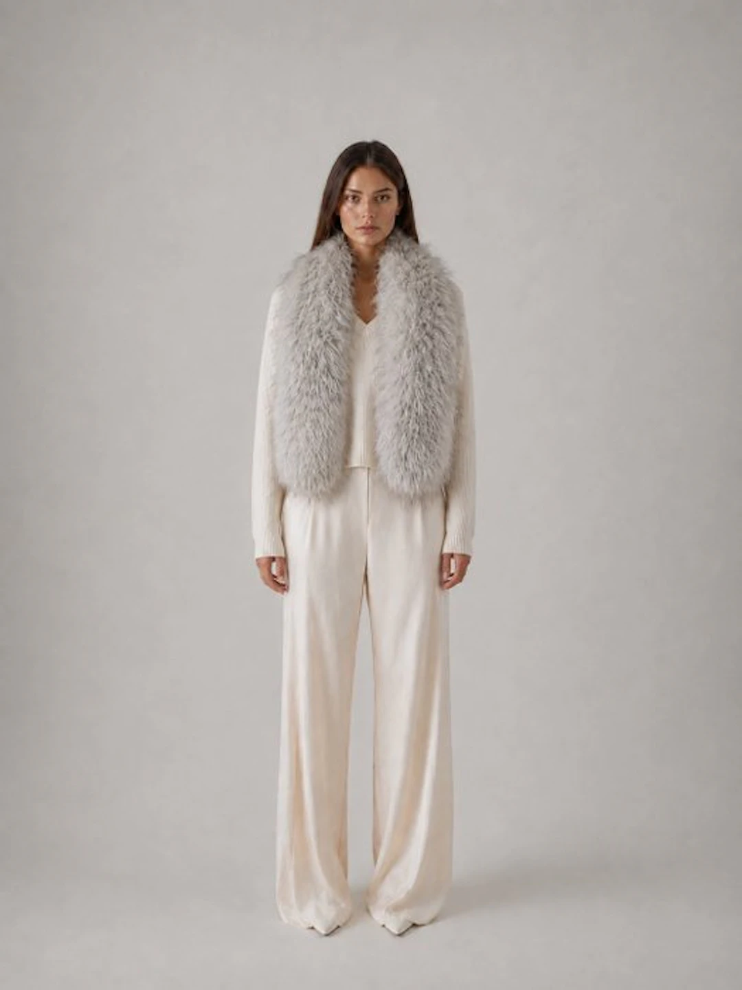 Other brand - Stola / Sciarpa in Volpe Argentata – Grigio...