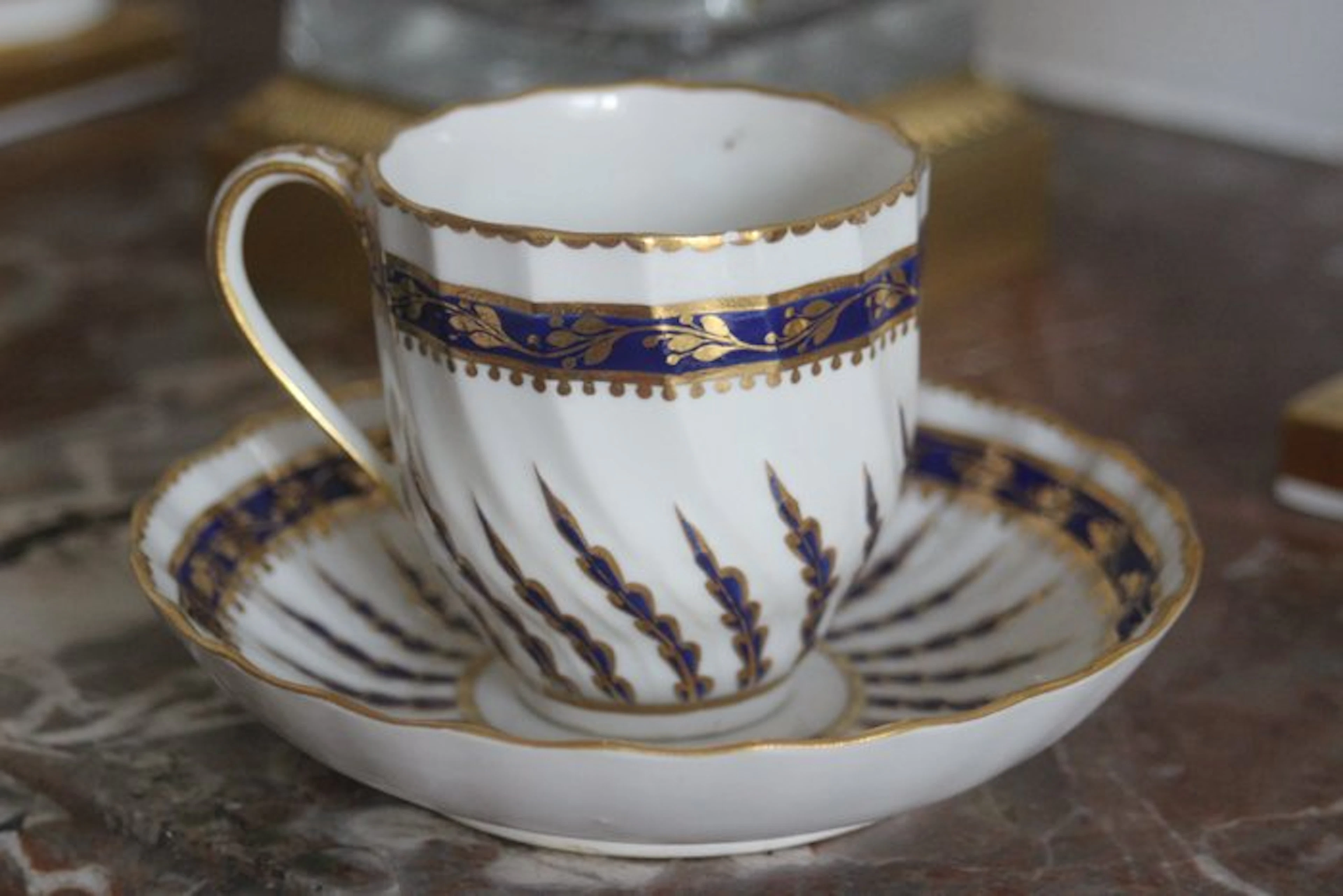 Cup and saucer (2) - Porcelain - Derby porcelain ‘Smith’s