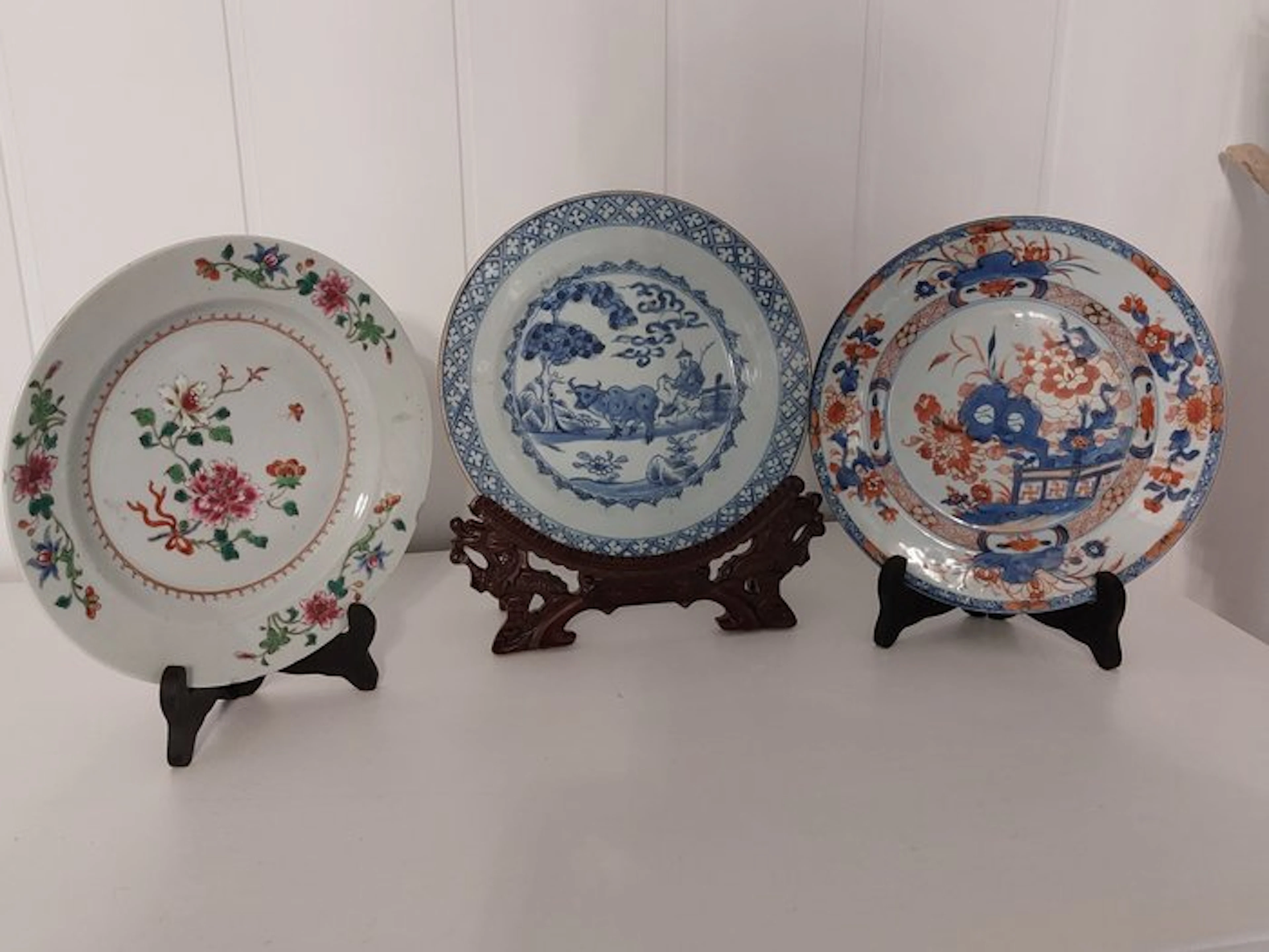 Plate (3) - Porcelain - KANGXI and QIANLONG