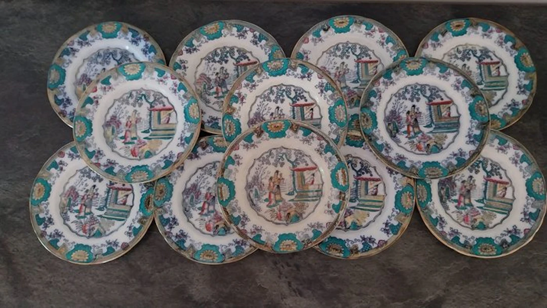 Boch Frères - Serving plate (12) - CANTON – B