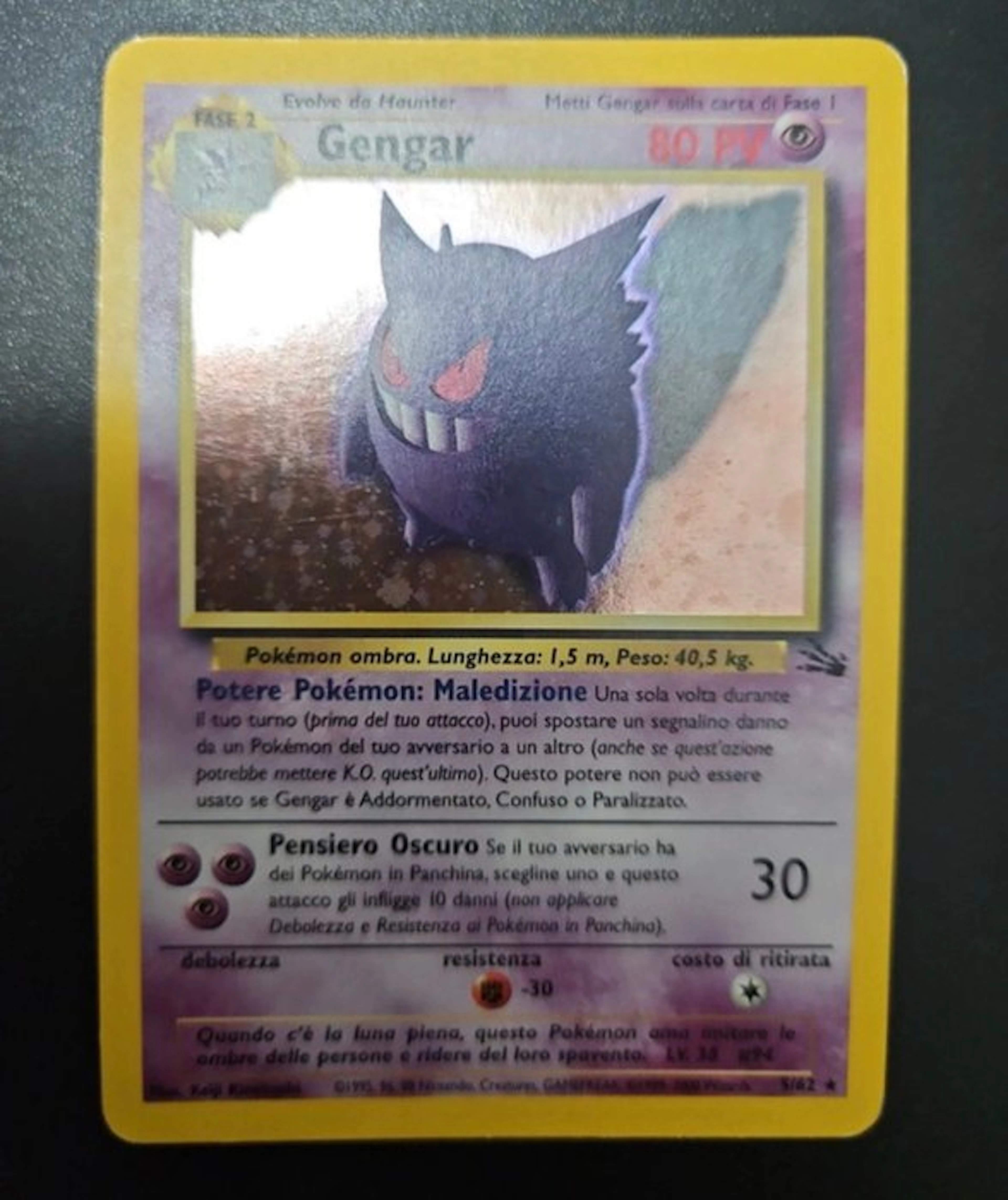 Pokémon - 1 Card - Gengar 5/62 Holo - WOTC - Fossil