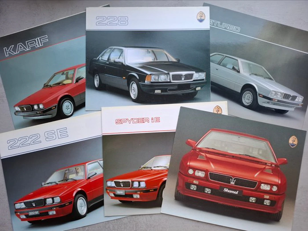 Brochure - Maserati - Biturbo - 228 - Shamal - Spyder iE - 222 SE - Karif