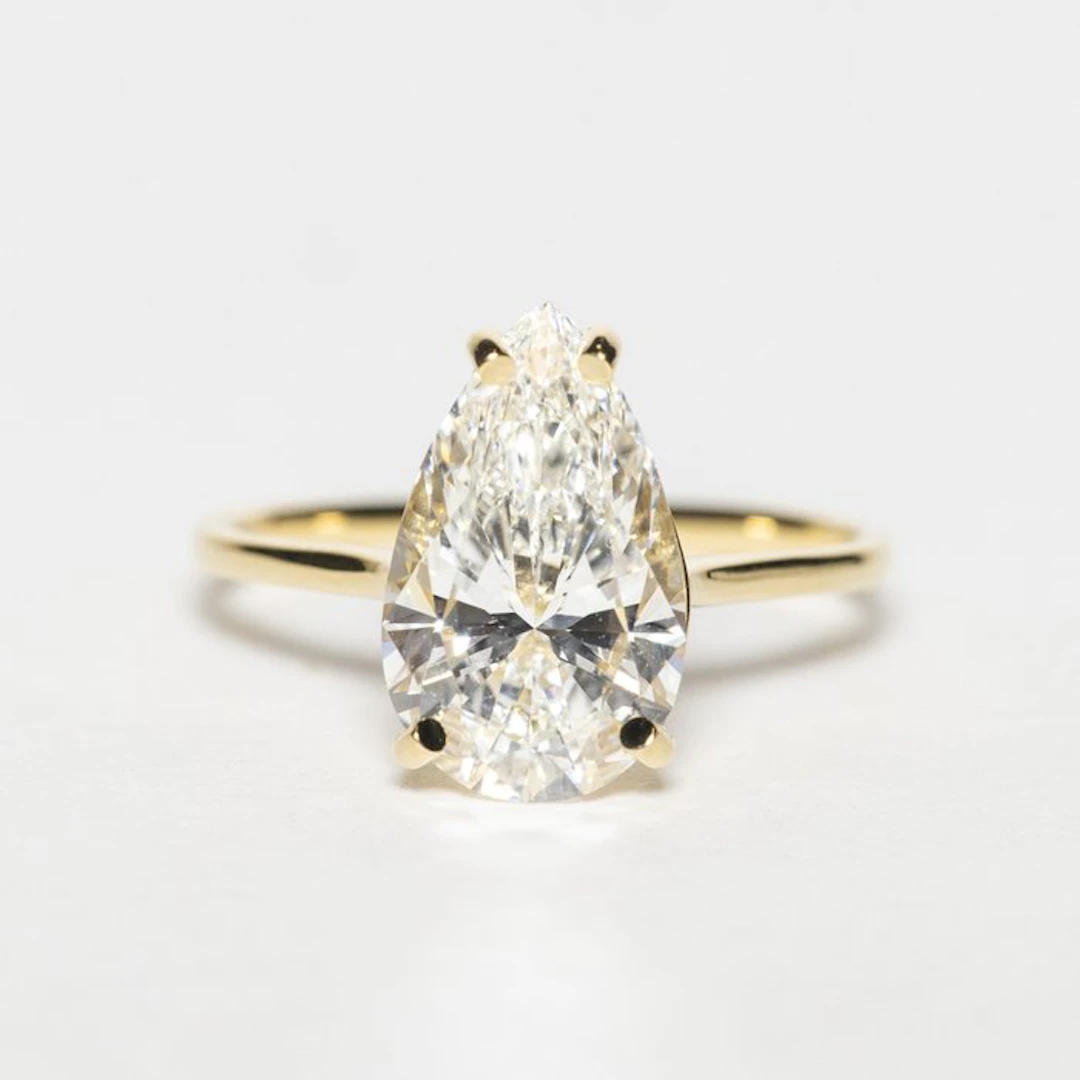 Ring - 18 kt. Yellow gold - 3.01ct. tw. Diamond (Lab-grown) - F VS1 2EX