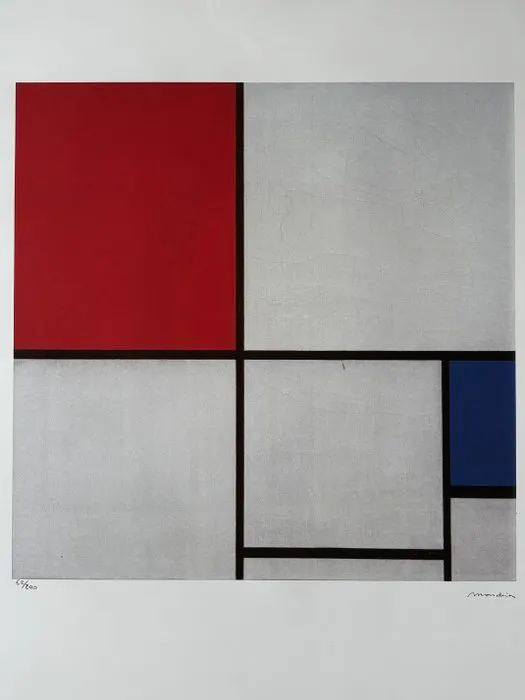 Piet Mondrian (after) - Composition with Red, Blue and Grey 1927 - 2000s