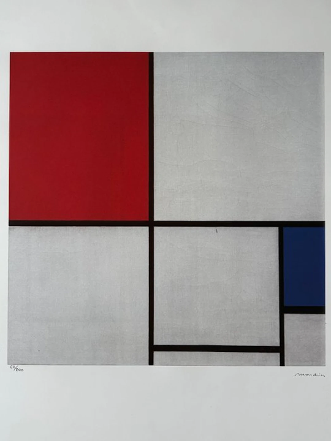 Piet Mondrian (after) - Composition with Red, Blue and Grey 1927 - 2000s