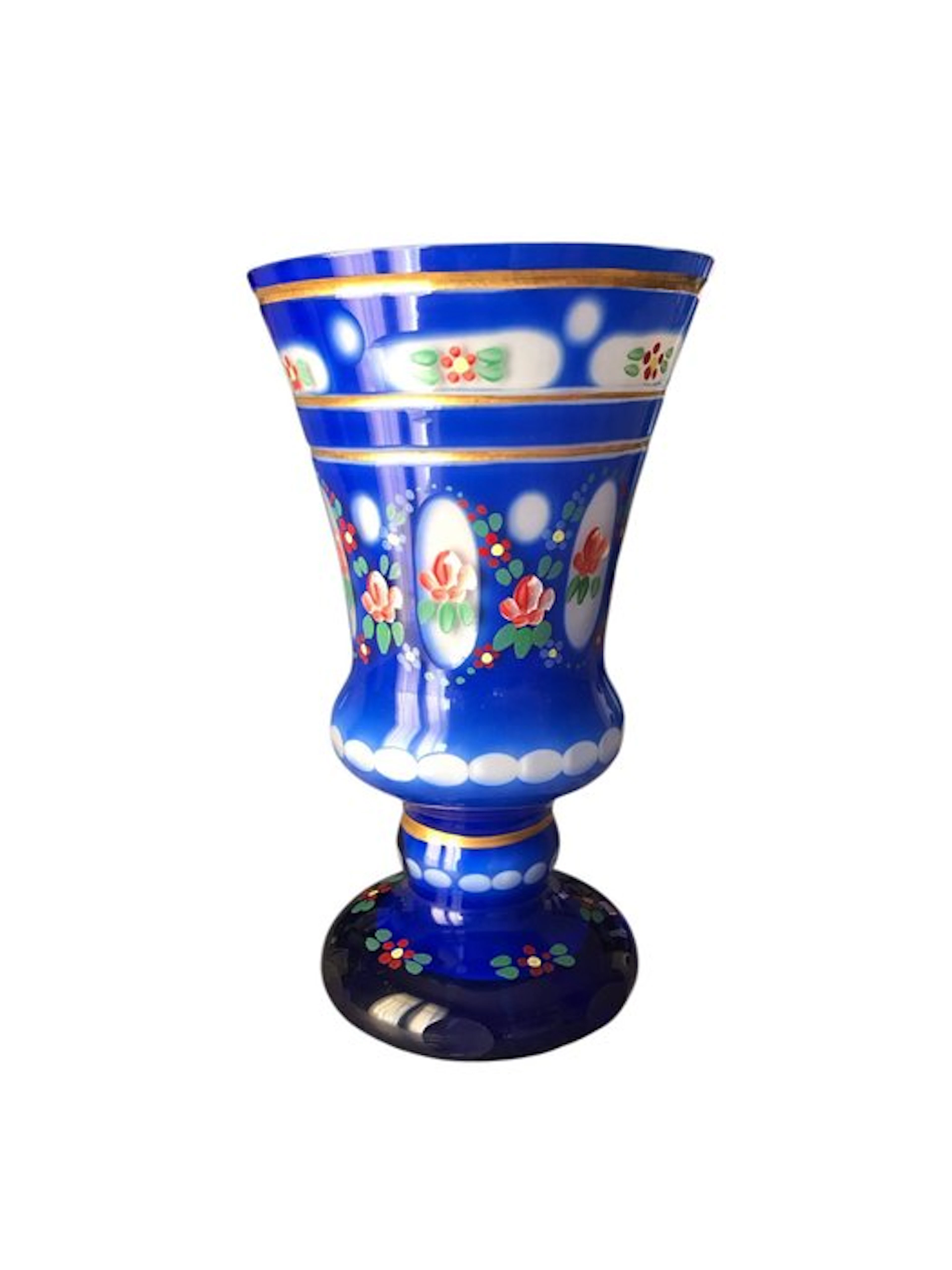 Biedermeier - Chalice - decorazioni floreali dipinte a...