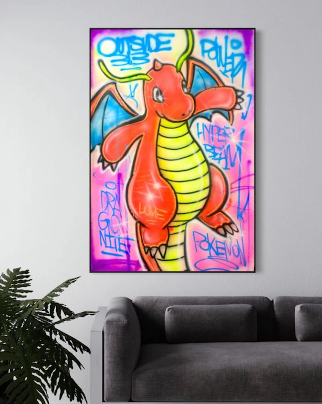 Outside313 - Dragonite hyper beam graffiti Pokémon
