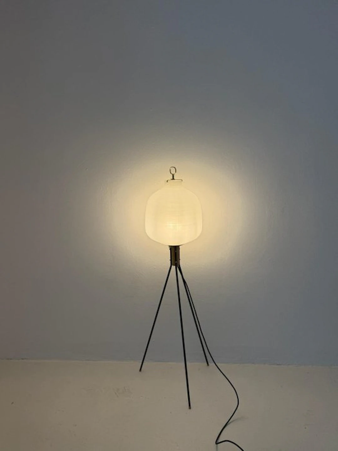 Floor lamp - Glass, Brass, Metal - Tripod floor lamp