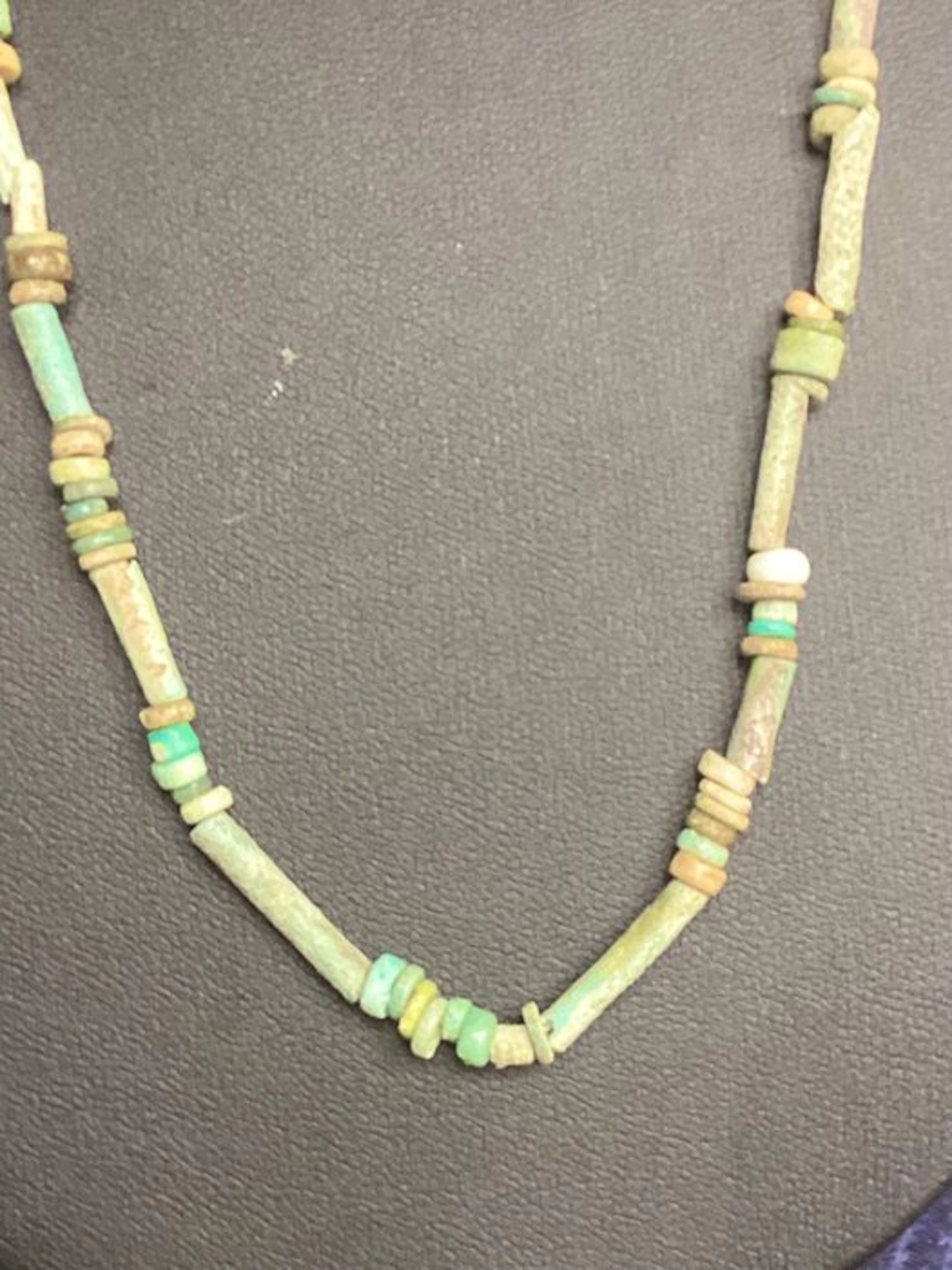 Ancient Egypt, Greco–Roman Period Faience - rods / beads Chain