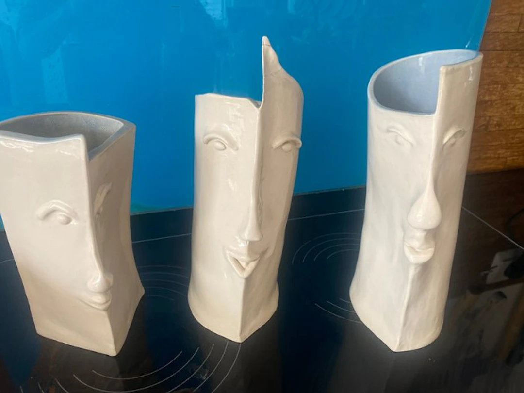 Pot (3) - Ceramic - Faces