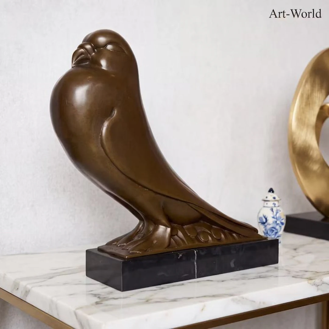 Statue, Naar Coenrad : Exclusief Beeld, Duif - 29 cm - Bronze, Marble