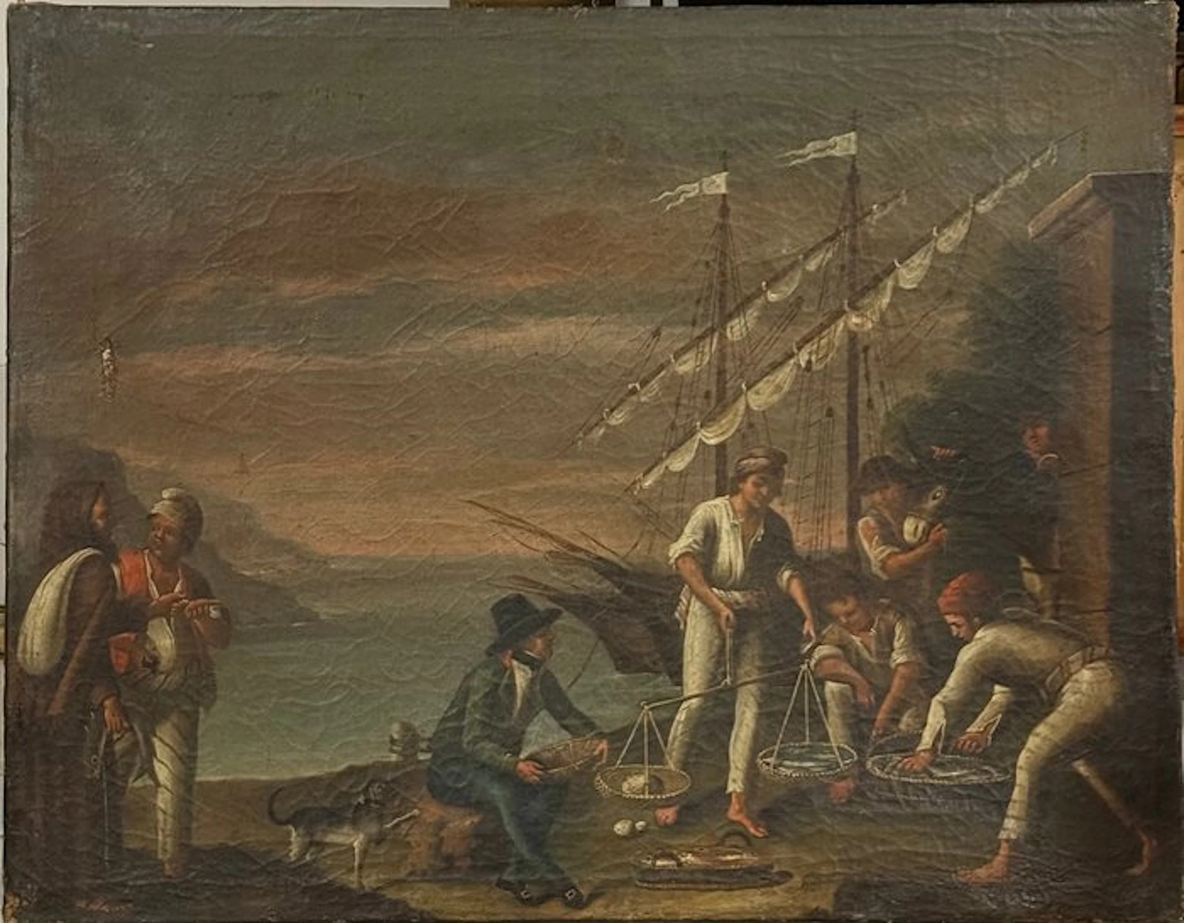 Scuola Napoletana (XVIII) - Pescatori a Napoli