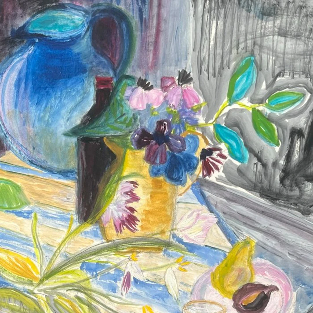 Dominique Mac Avoy - Nature morte aux fleurs et au pichet...