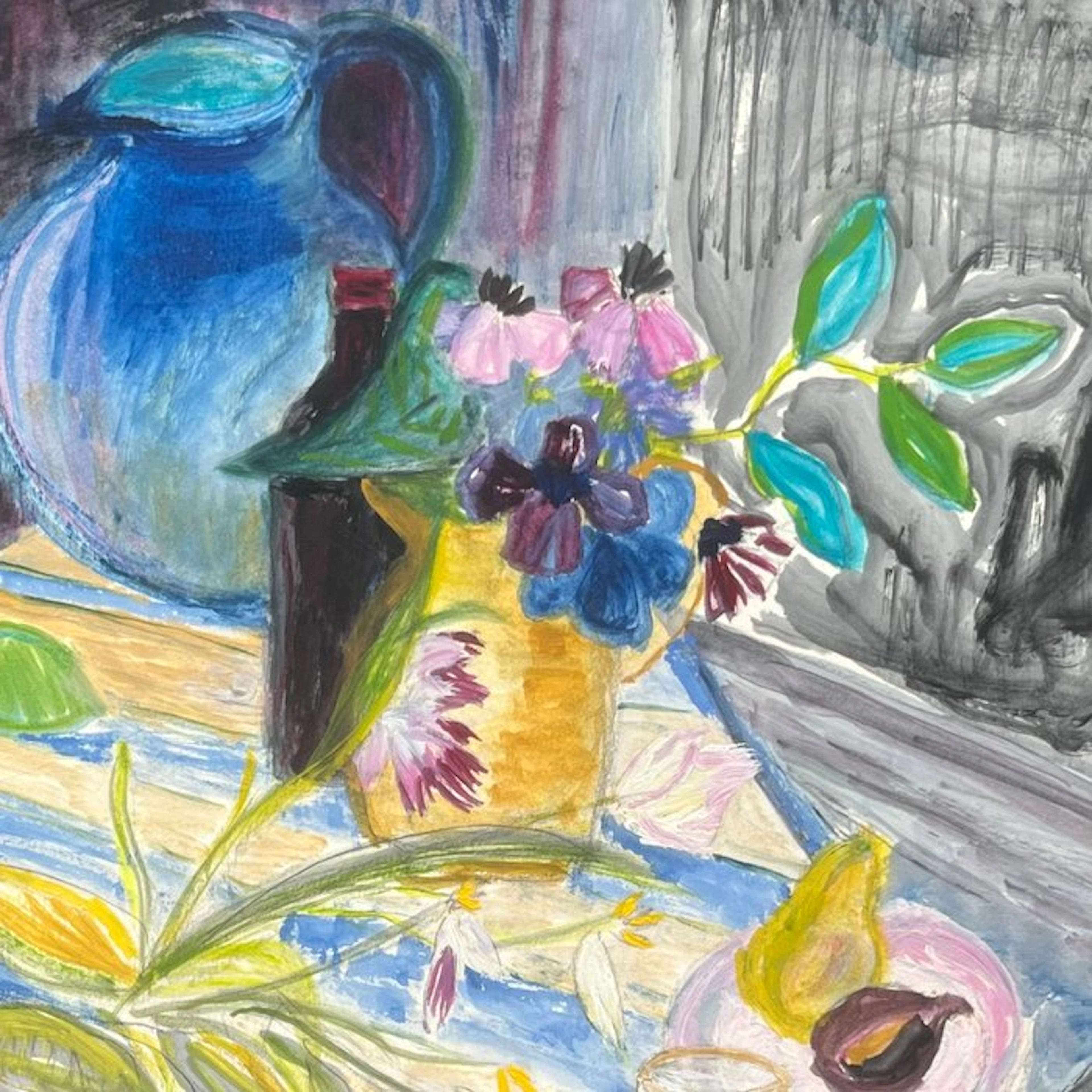 Dominique Mac Avoy - Nature morte aux fleurs et au pichet...