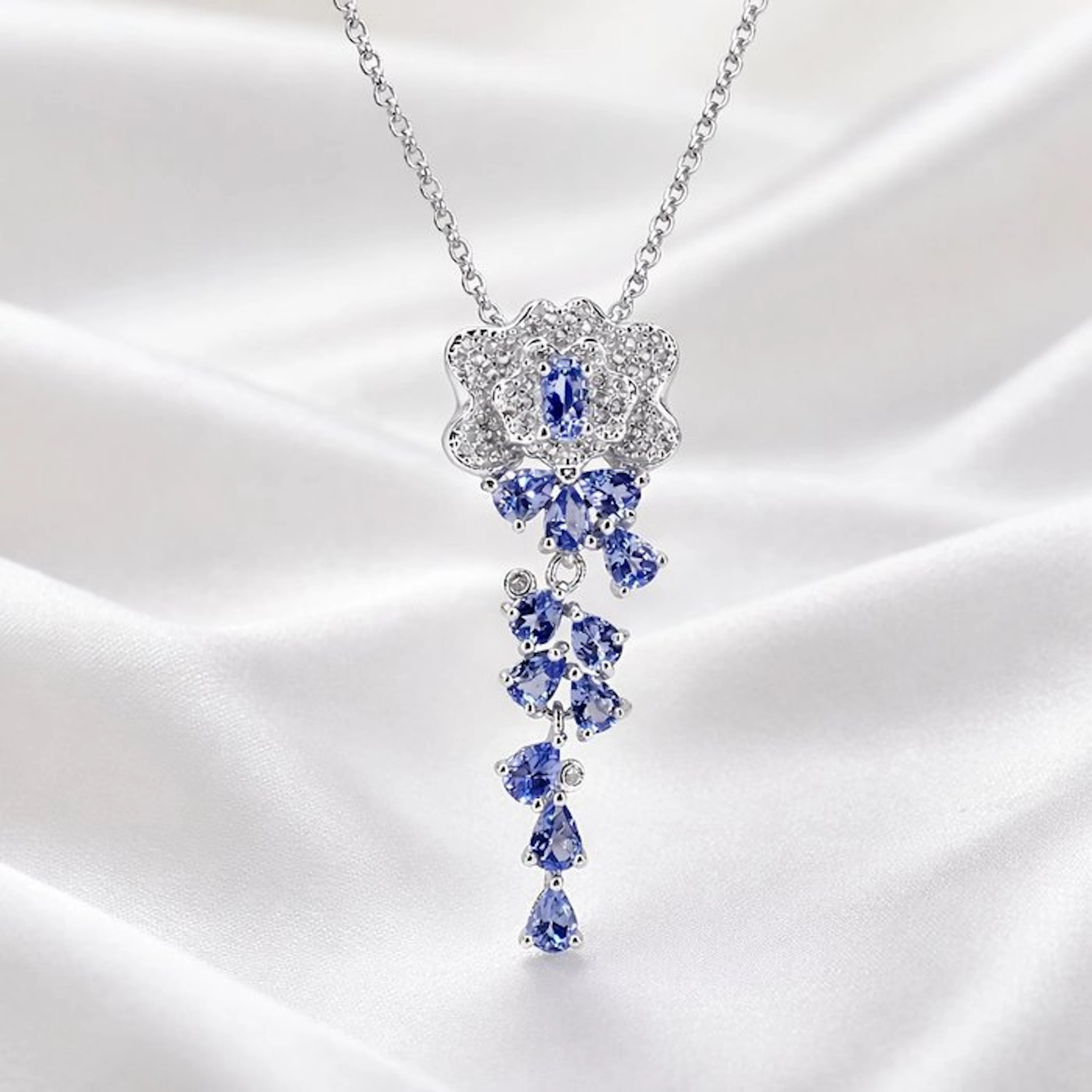 No reserve price - Necklace Gold-plated Tanzanite - Topaz - 18K Gold Plated