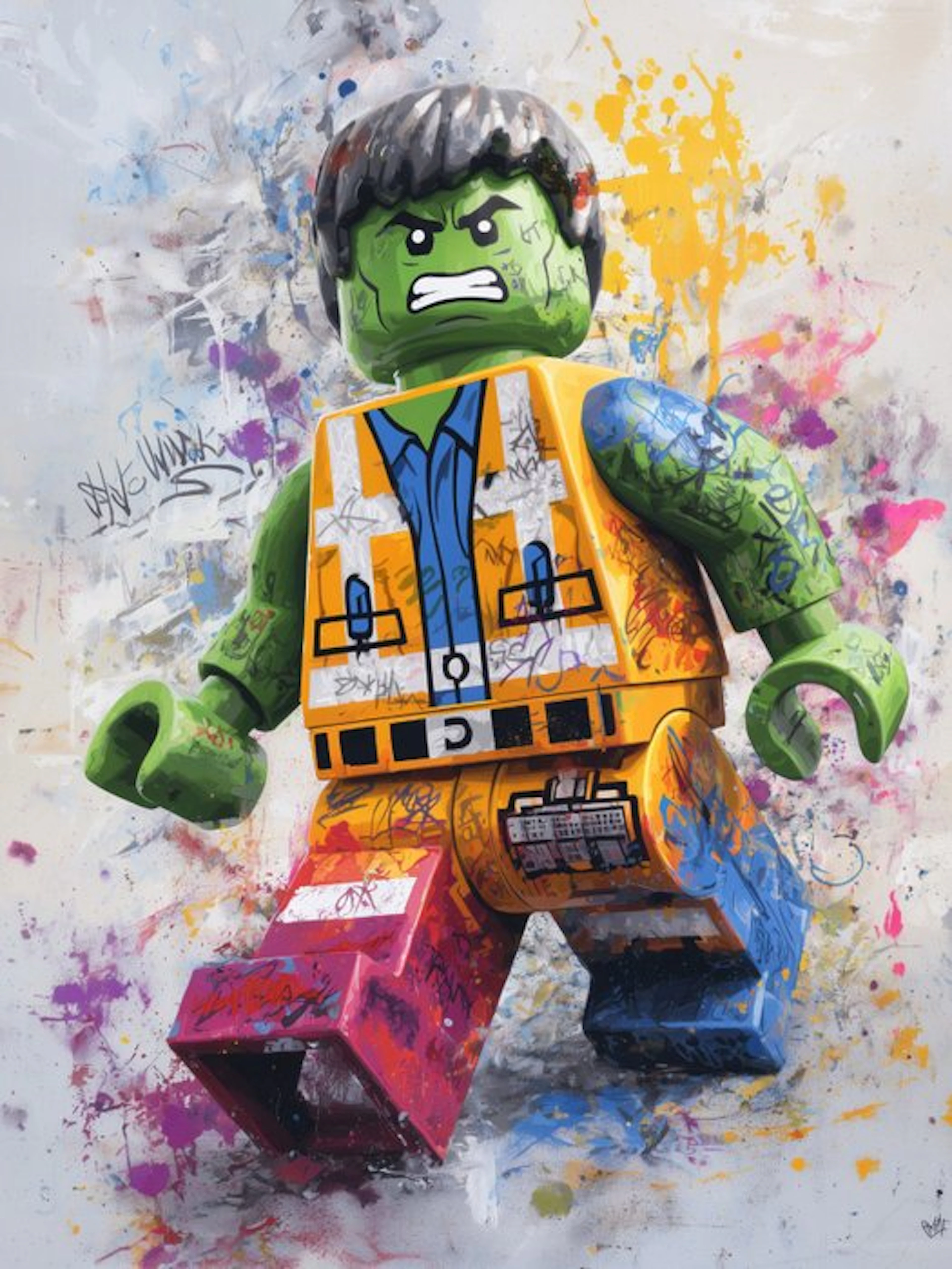 Canvas Fit - Alberto Ricardo - Hulk Lego – La Fuerza Verde en Estilo Urbano