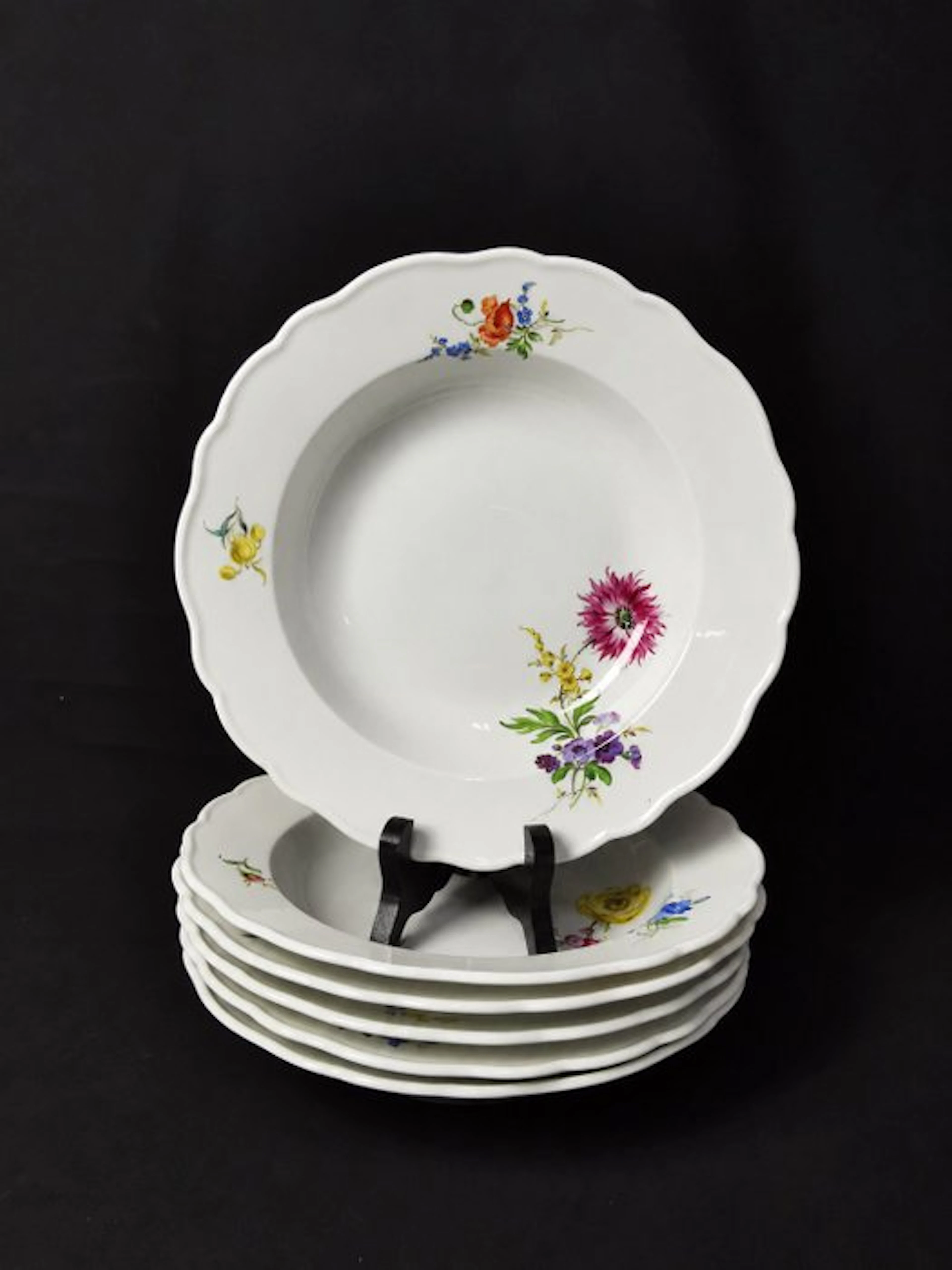 Meissen - Blume 3 - Piatti Fondi - D.24cm - 1.Wahl - XX...