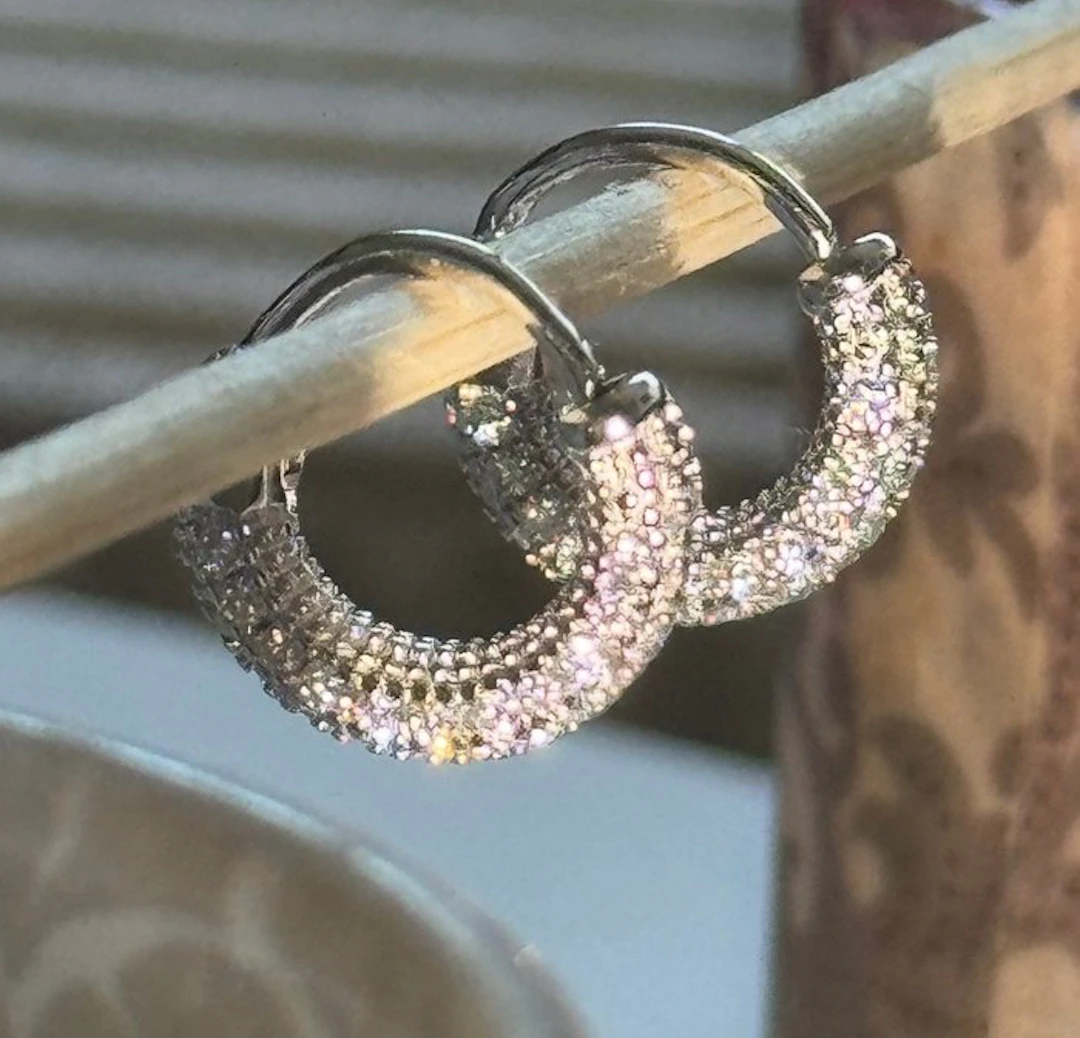 No reserve price - Earrings Platinum Diamond (Natural)