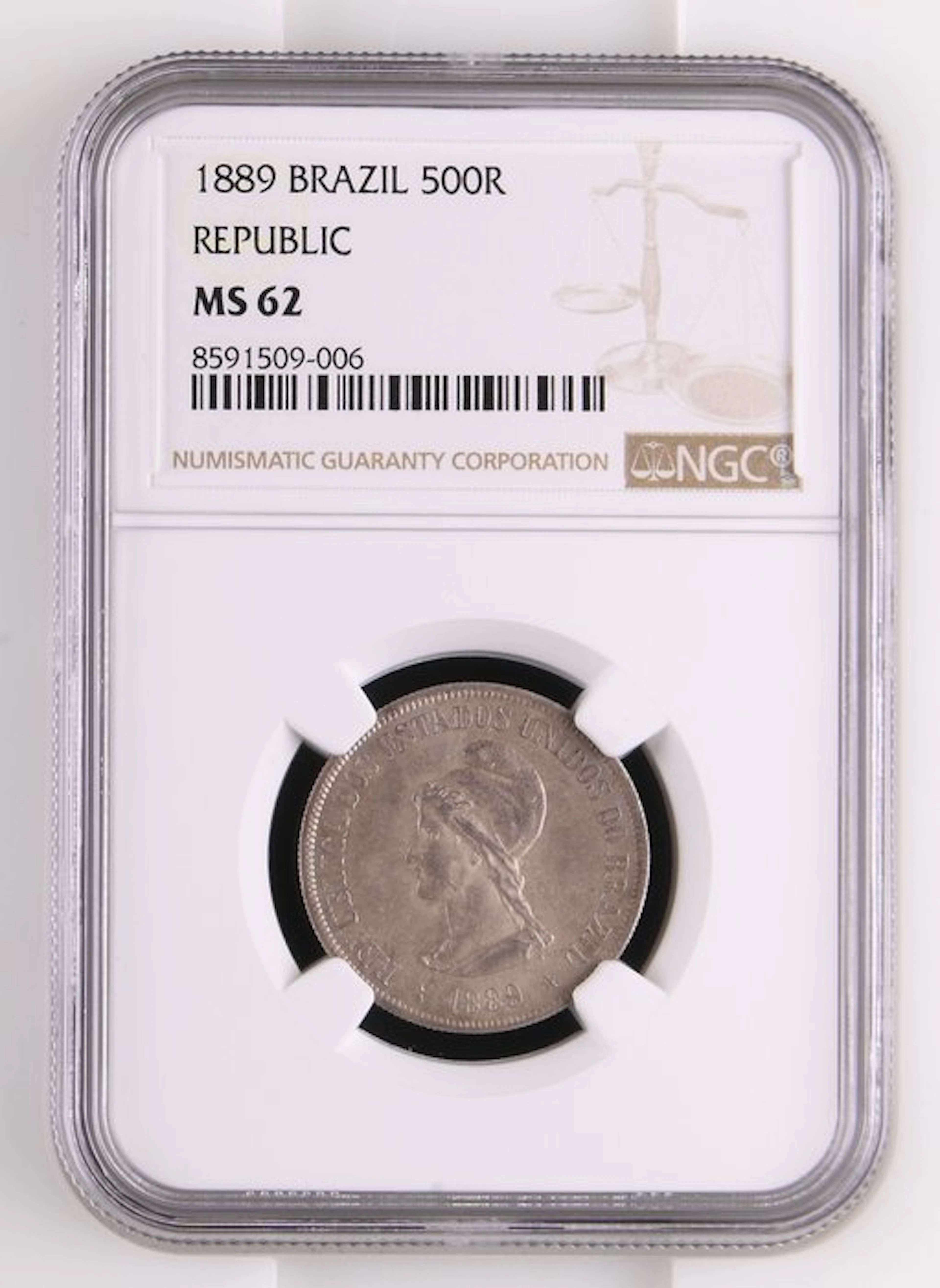 Brazil. 500 Reis 1889
