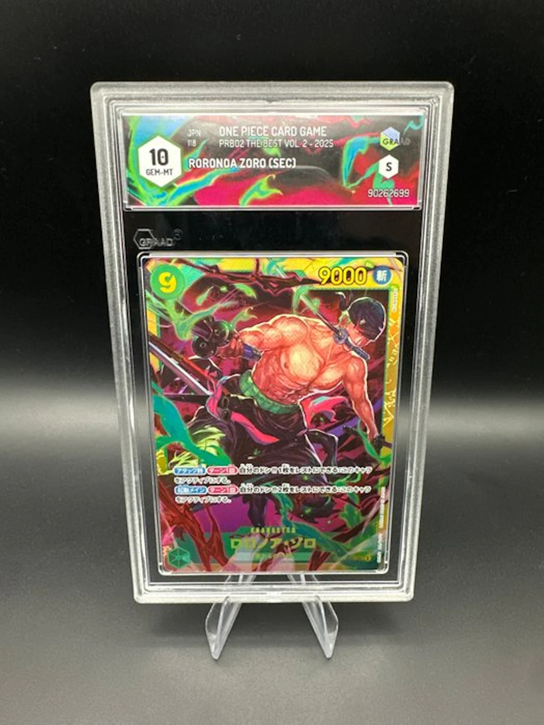 One Piece - 1 Graded card - Roronoa Zoro 118 Secret rare, Foil - Graad 10