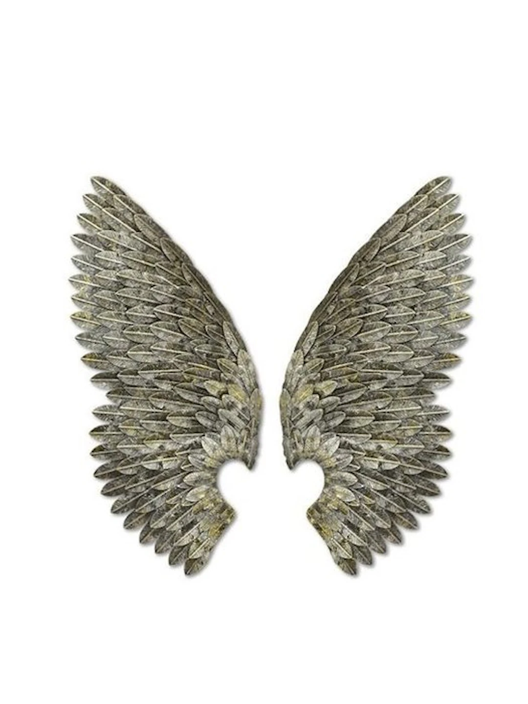 Decorative ornament (2) - Set of 2 Large Metal Angel...