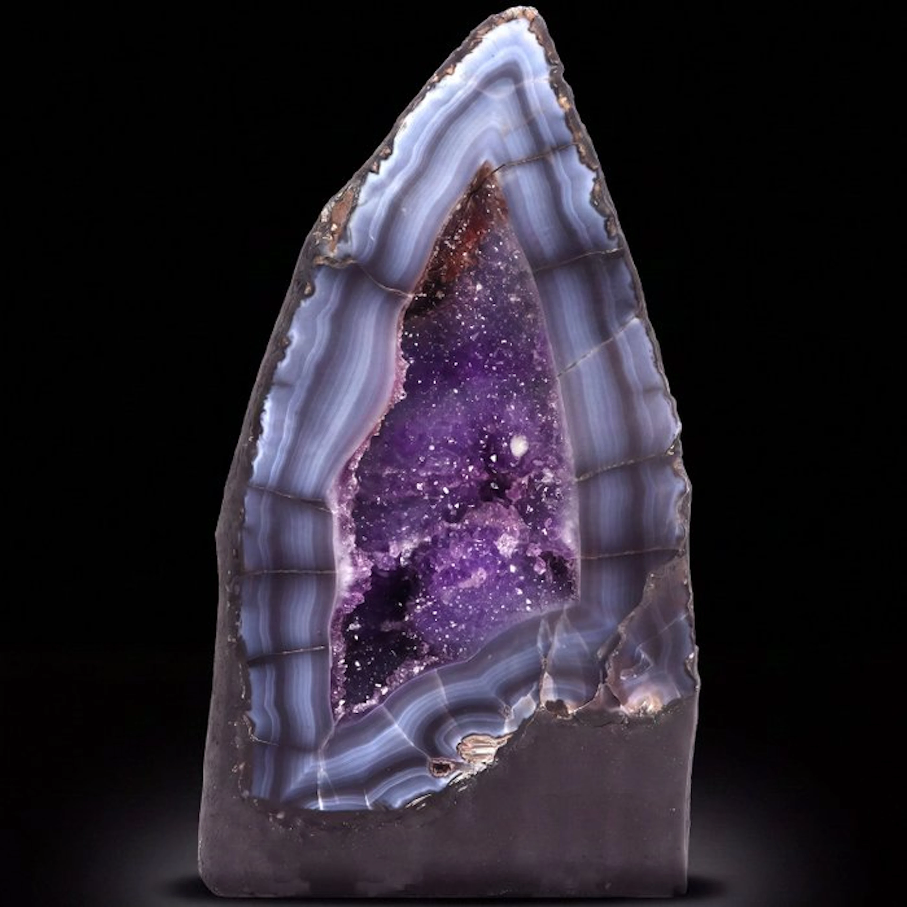 Amethyst & Blue Agate - Geode - 39x22x17 cm- 16 kg