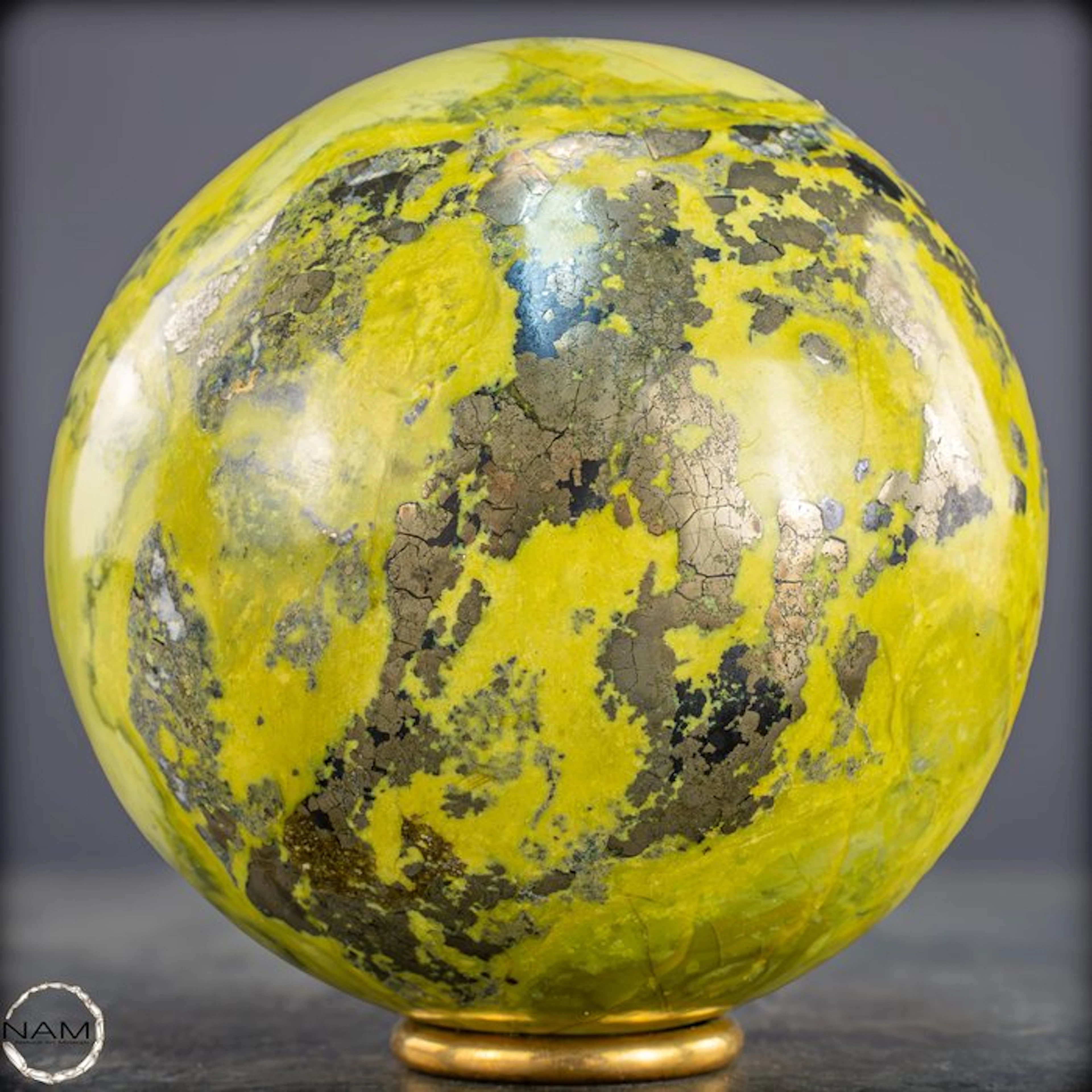 Very Rare First Quality Serpentine & Pyrite Sphere, From Peru- 2225.07 g