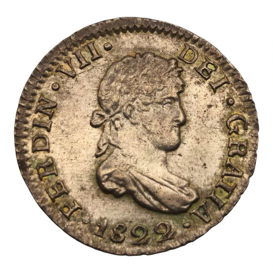 Spain. Fernando VII. Medio Real 1822 Potosí PJ