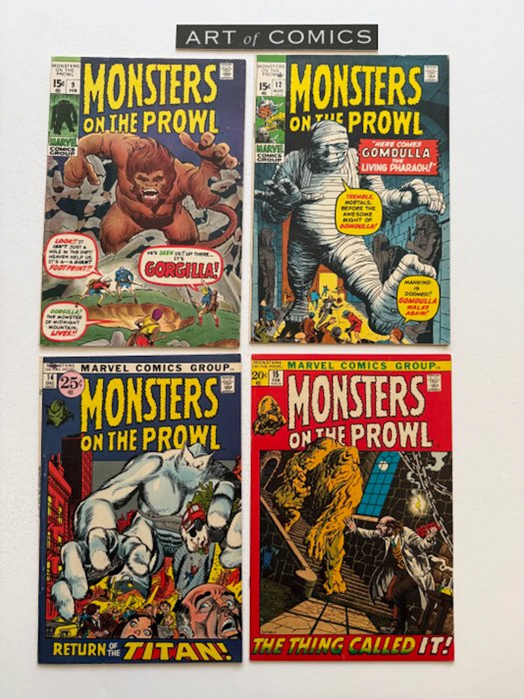 Monsters on the Prowl #9, #12, #14, #15 - 4 Comic - First edition - 1971/1972
