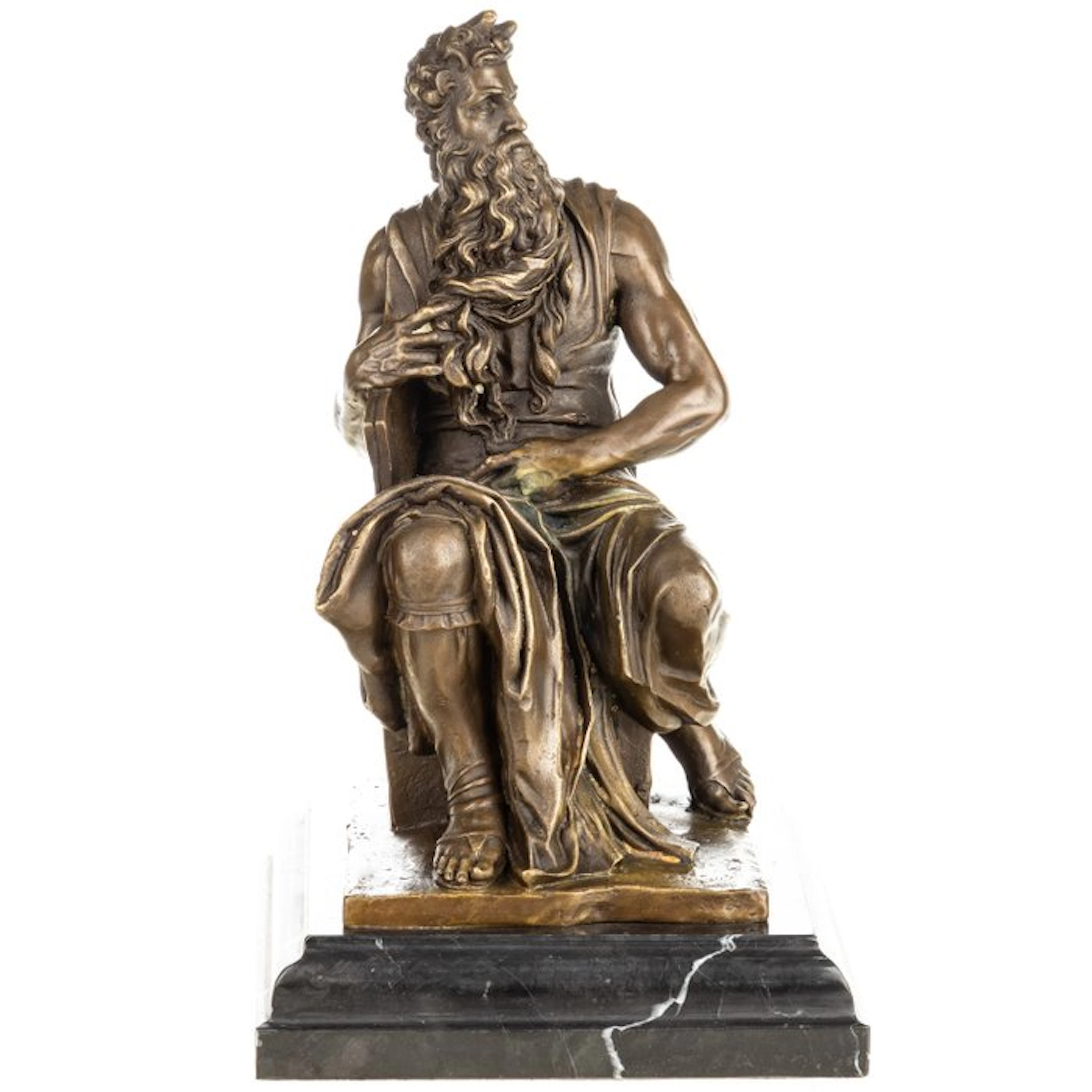 Figure - Bronzefigur Moses 31 CM - Bronze, Marble