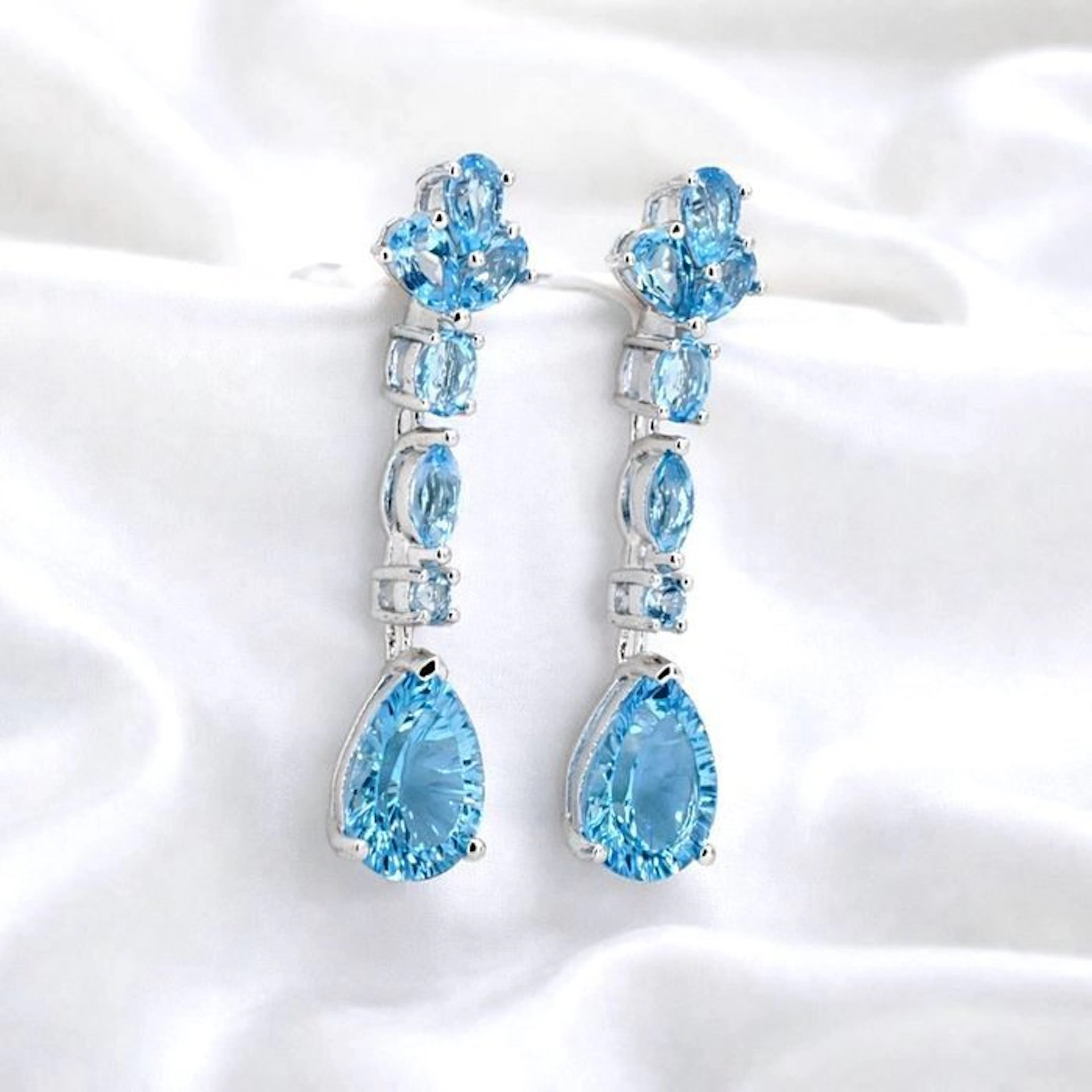 No reserve price - Earrings Gold-plated Topaz - 18 kt Gold Plated
