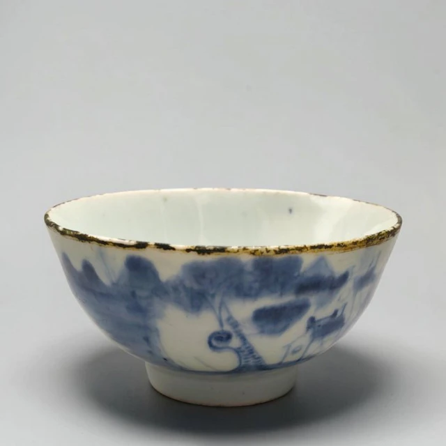 Antique Hand-Painted Landscape - Bowl - Porcelain