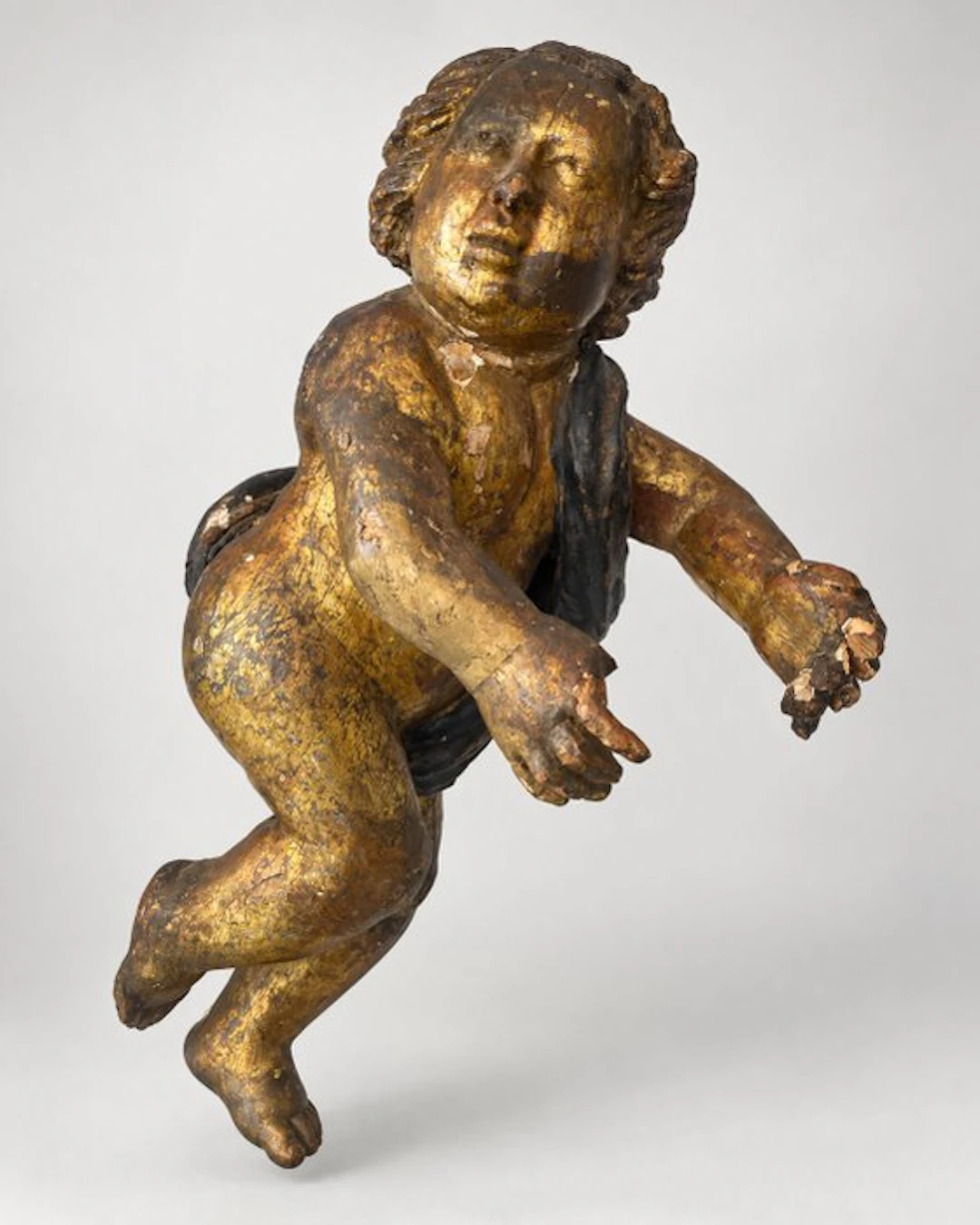 Sculpture, Putti - 39 cm - Polychrome wood
